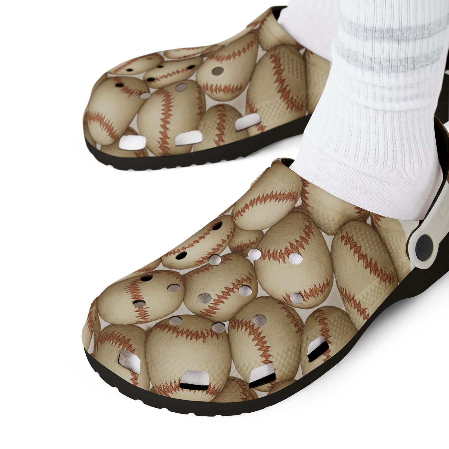 Baseball Print EVA Foam Shoes, Comfortable Clogs, Sports Fan Footwear, Perfect Gift for Athletes, Unique Casual Shoes