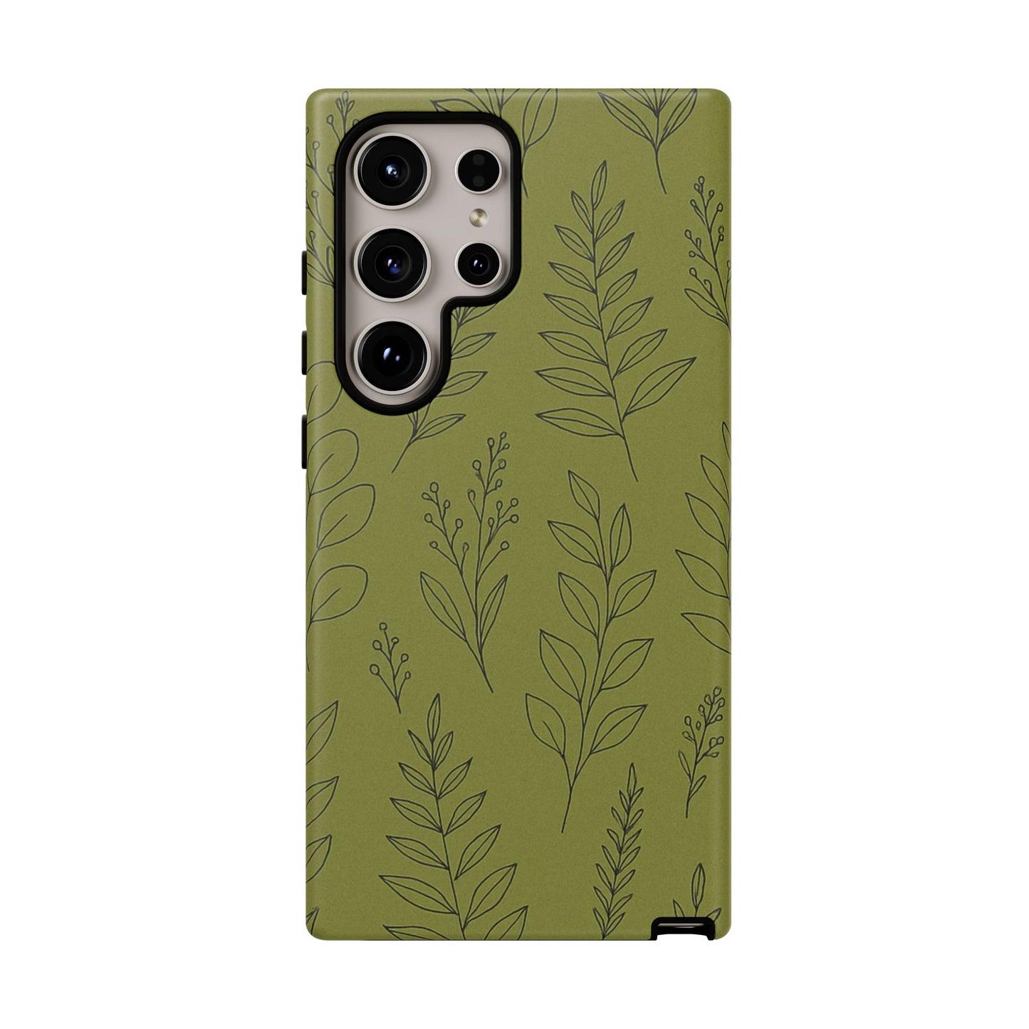 Stylish Phone Case, Botanical Design, Tough Phone Cover, Green Floral Case, Nature Inspired Gift, Eco-Friendly Accessory