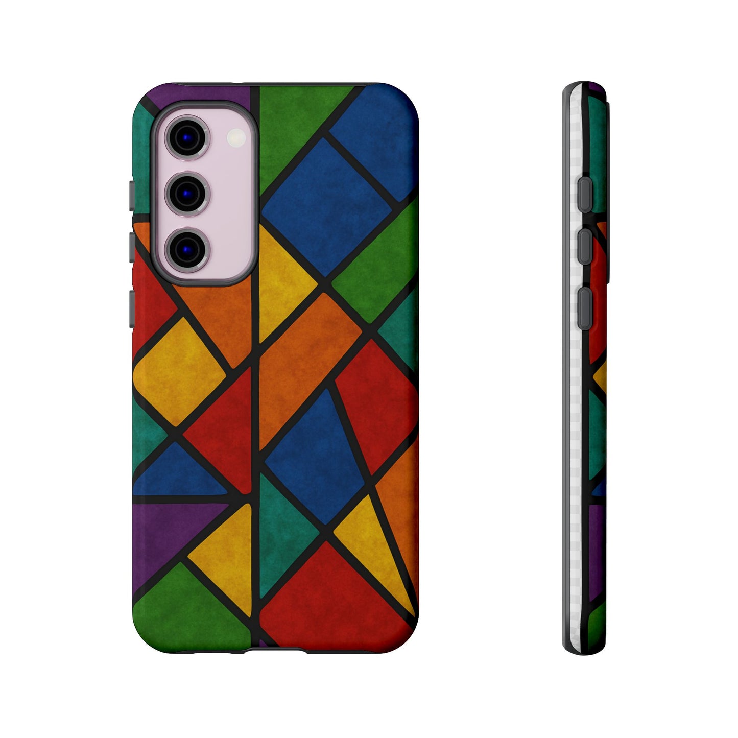 Colorful Phone Case, Stained Glass Pattern, Artistic Phone Cover, Unique Smartphone Protection, Vibrant Gift for All Occasions