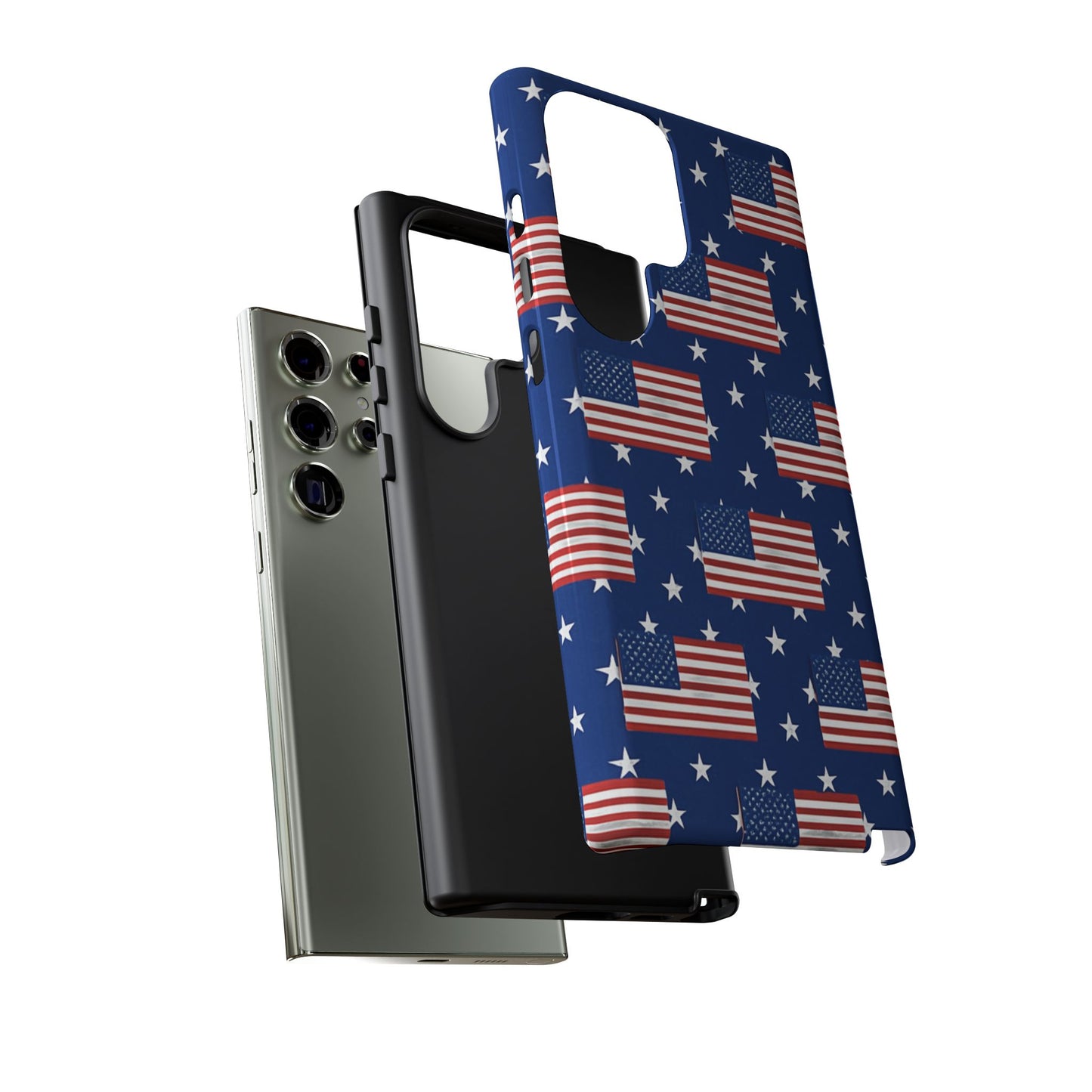 Patriotic Phone Case, Independence Day Accessories, American Flag Design, Star-Spangled Cover, Summer BBQ Gift