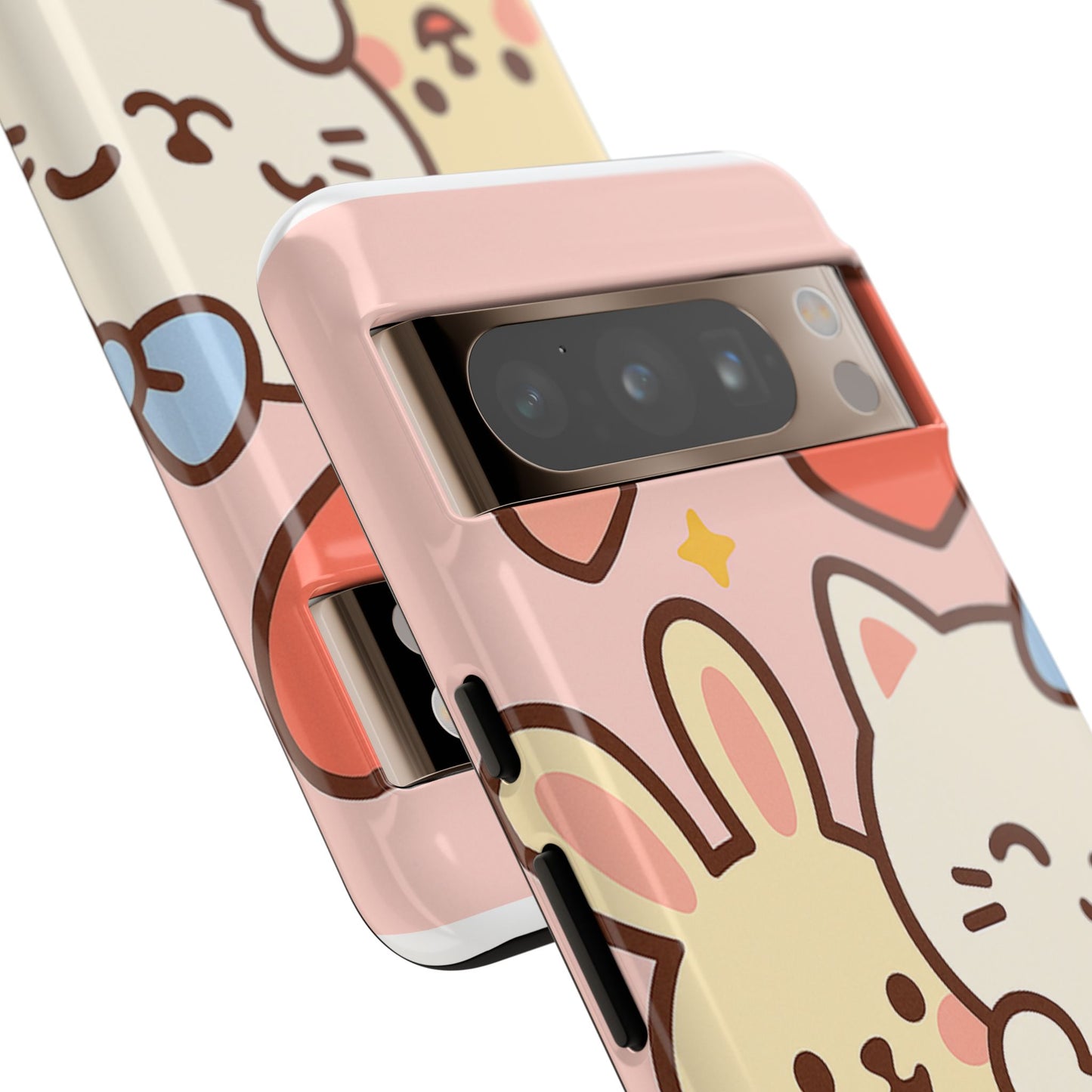 Cute Animal Phone Case -Tough Cases with Bunny and Cat Design, Kawaii Gift for Kids, Birthday, Everyday Use, Phone Accessories, teenage girl