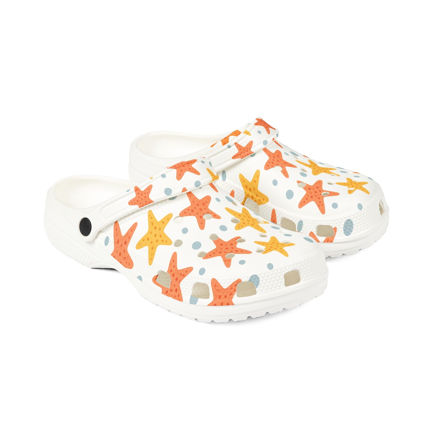 Colorful Starfish EVA Foam Clogs, Summer Footwear, Beach Shoes, Comfortable Garden Clogs, Fun Poolside Slip-Ons