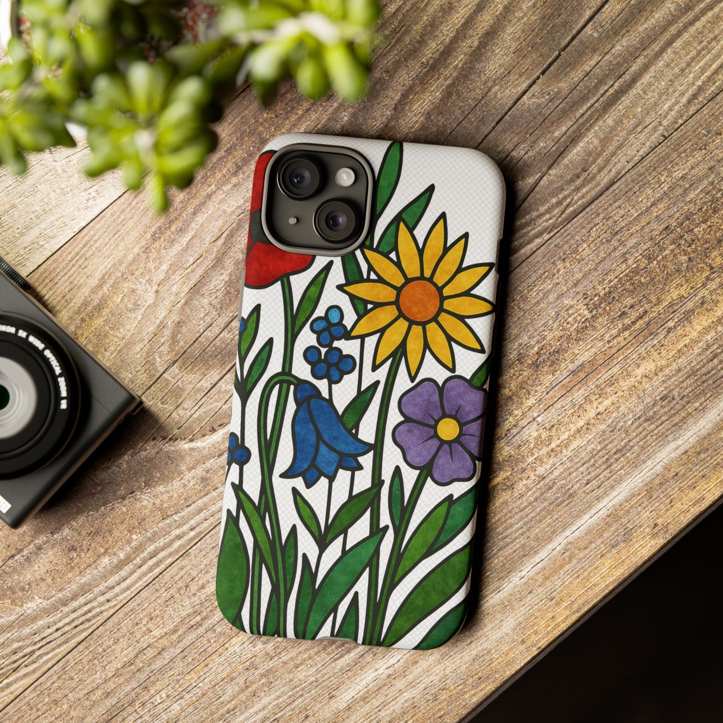 Floral Phone Case, Vibrant Flower Design, Tough Protection, Gift for Nature Lovers, Spring Decor