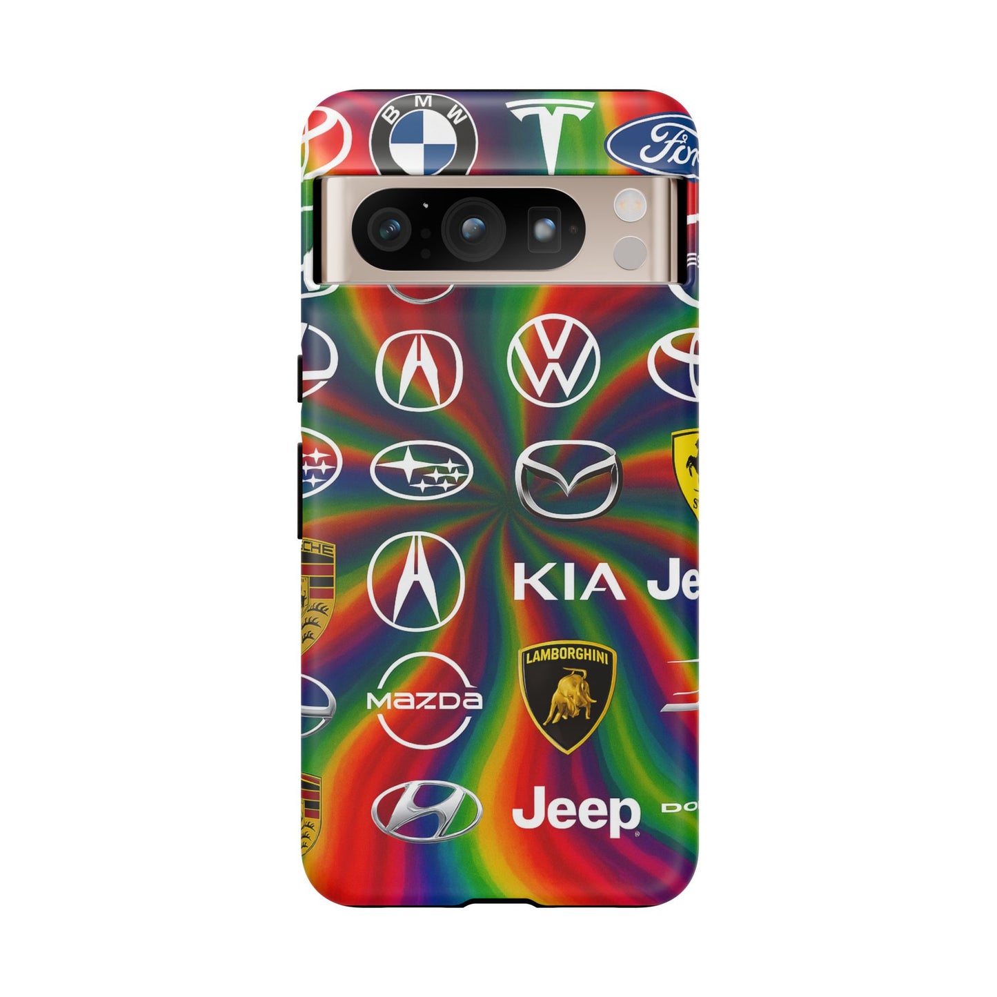 Colorful Car Logos Phone Case - Vibrant Tough Cases for Auto Enthusiasts, Unique Gift for Birthdays, Car Events, and Holidays