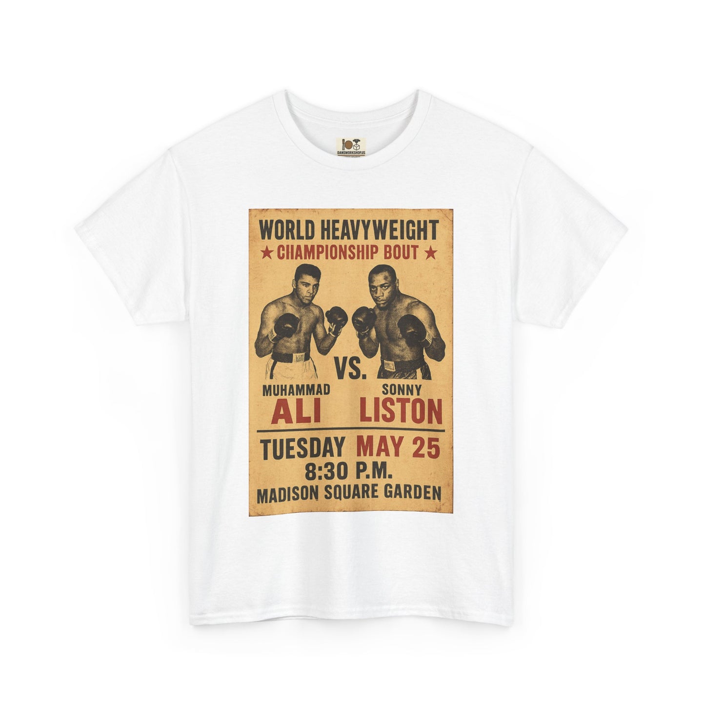 Vintage Boxing Tee, Retro Fight Shirt, Unisex Heavy Cotton Tee, Gift for Sports Fans, Athletics Apparel, Classic Graphic Tee