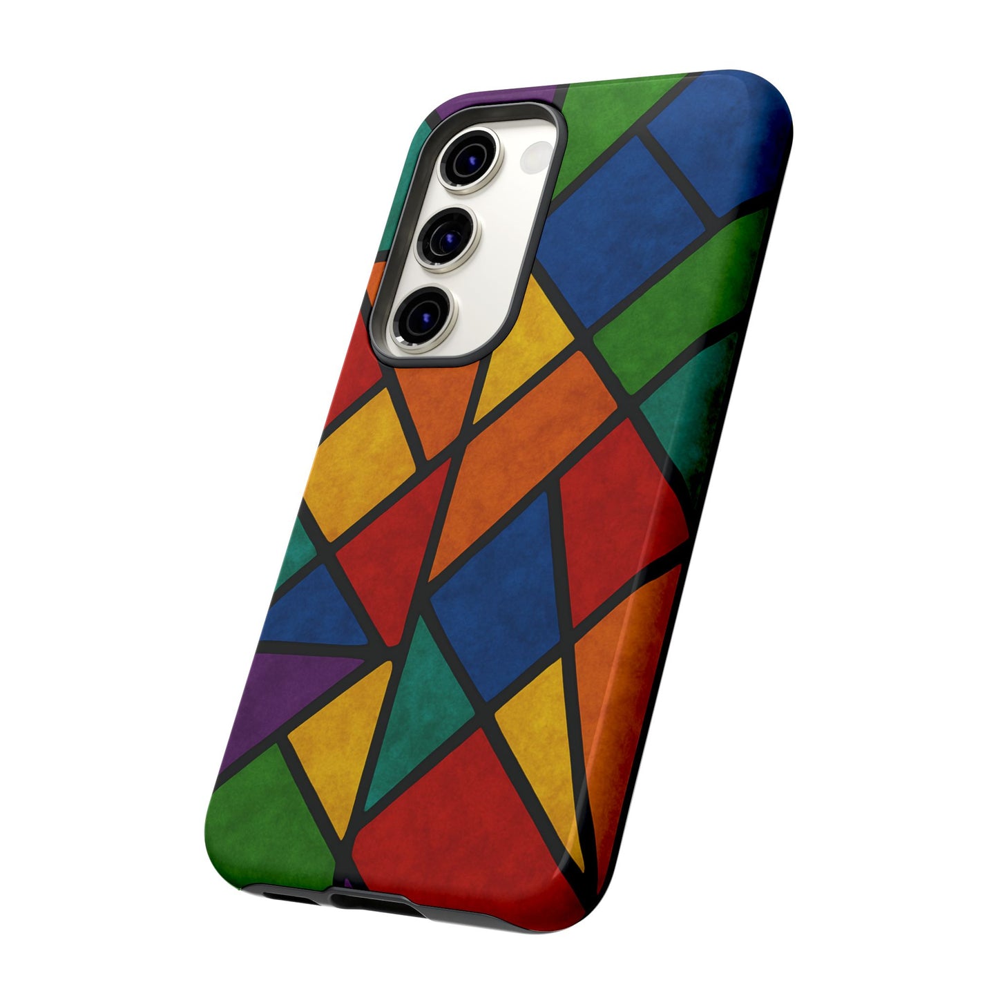 Colorful Phone Case, Stained Glass Pattern, Artistic Phone Cover, Unique Smartphone Protection, Vibrant Gift for All Occasions