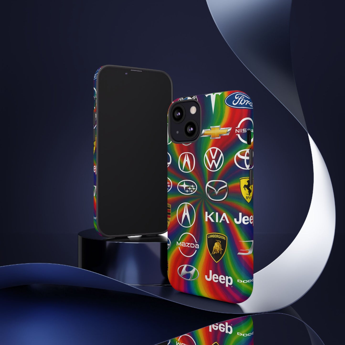 Colorful Car Logos Phone Case - Vibrant Tough Cases for Auto Enthusiasts, Unique Gift for Birthdays, Car Events, and Holidays