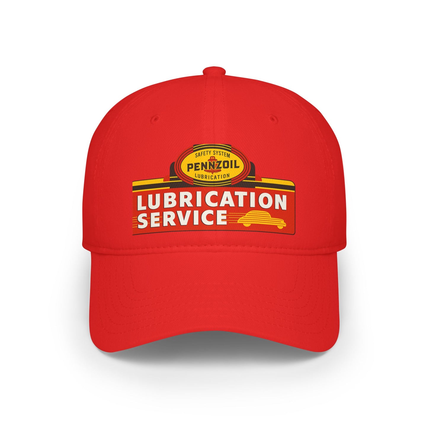 Vintage Lubrication Service Baseball Cap, Classic Red Cap, Automotive Hat, Gift for Car Lovers, Father's Day Accessory