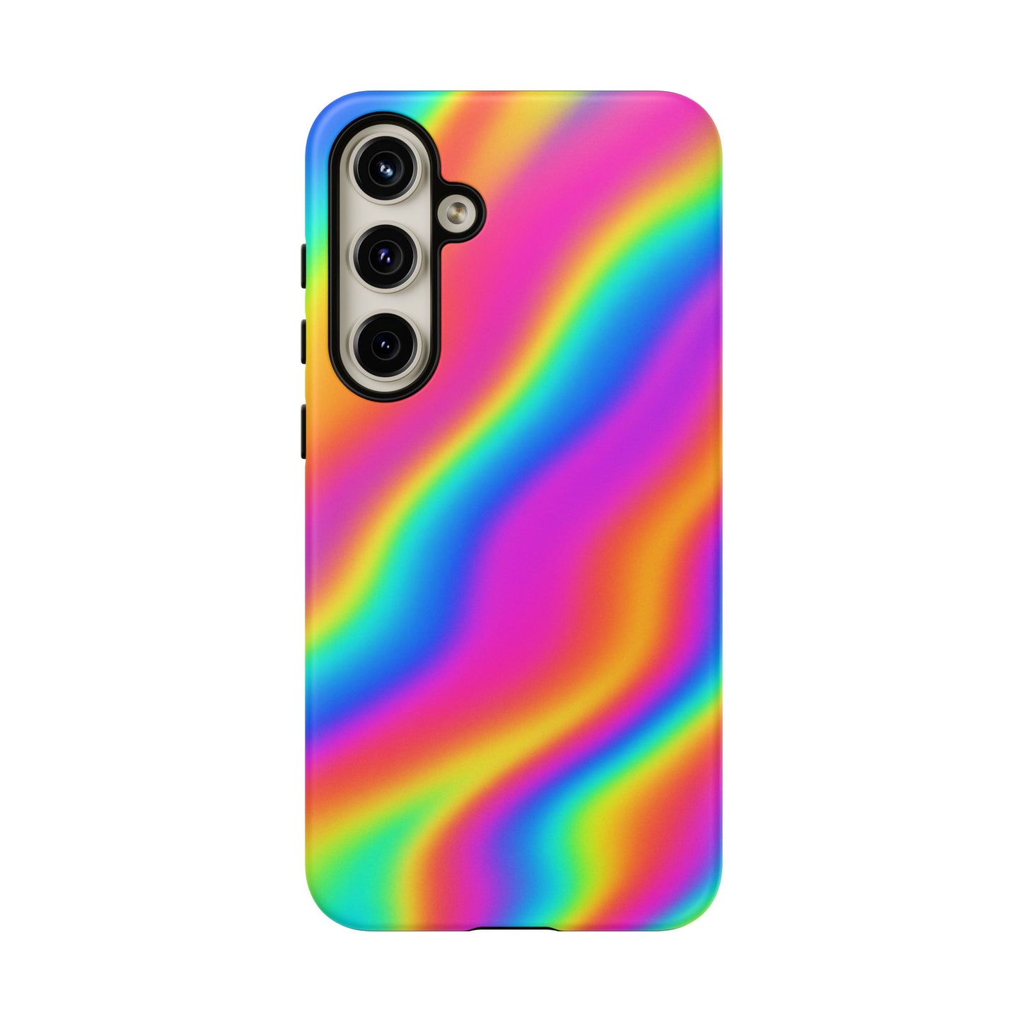 Rainbow Wavy Phone Case - Colorful Tough Cases for Stylish Protection, LGBTQ+ Pride Gift, Trendy Phone Accessory, Birthday, Holiday Present