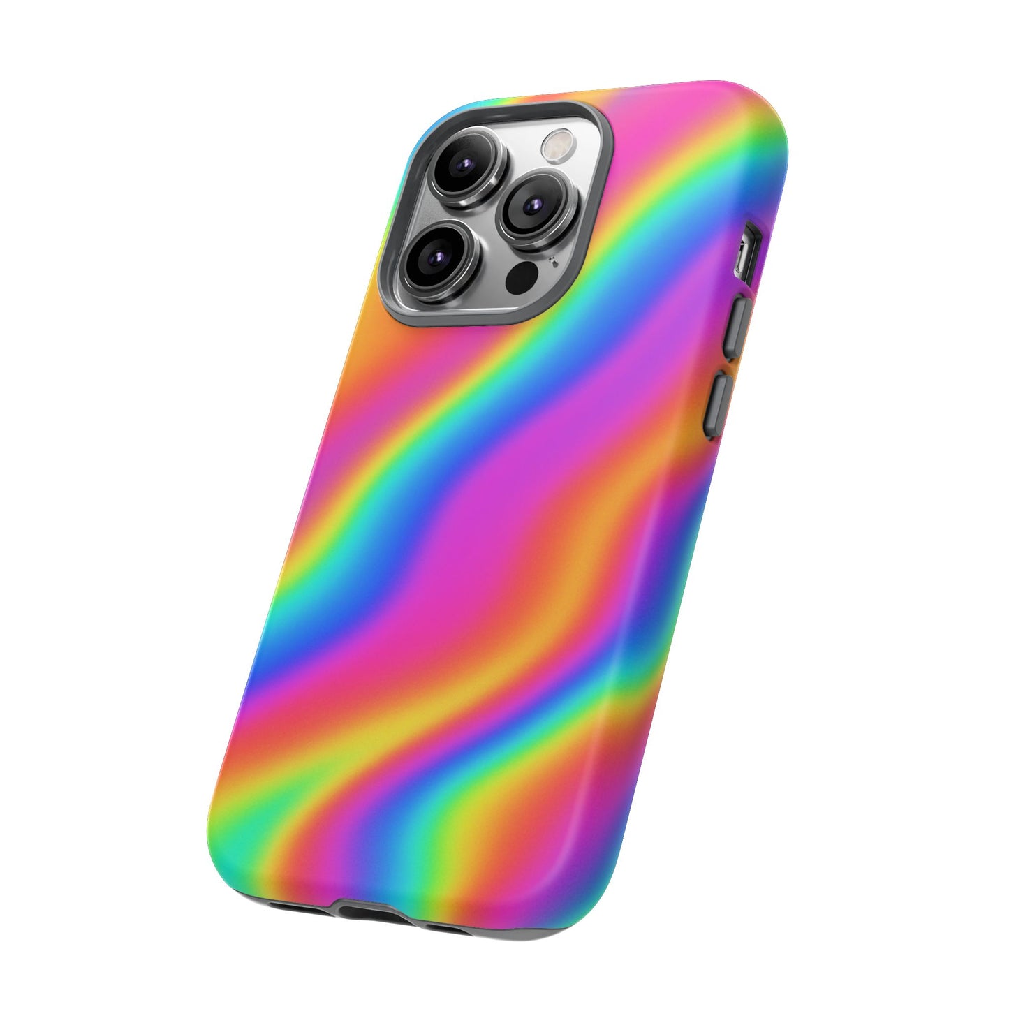 Rainbow Wavy Phone Case - Colorful Tough Cases for Stylish Protection, LGBTQ+ Pride Gift, Trendy Phone Accessory, Birthday, Holiday Present