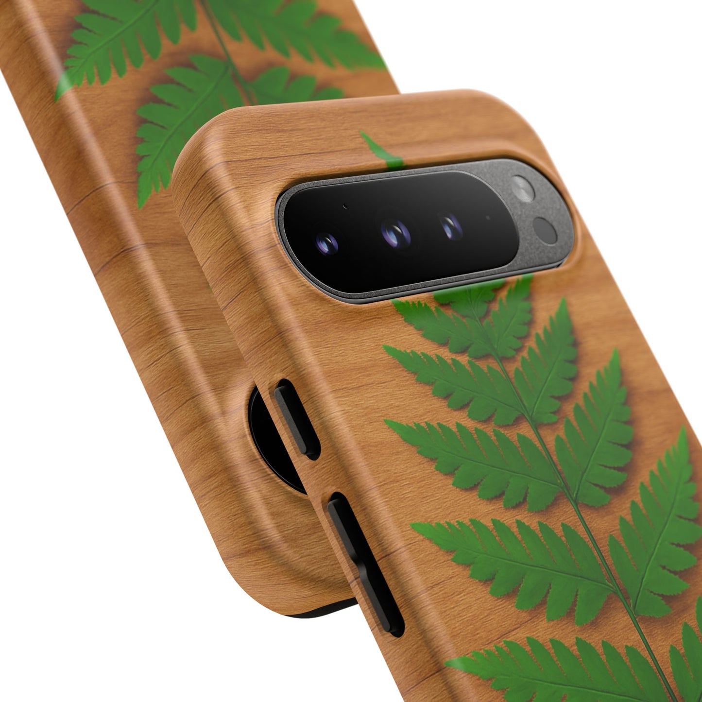 Wooden Fern Phone Case - Eco-Friendly Tough Cases for Nature Lovers, Unique Gift, Customizable Design, Nature-Themed Accessories