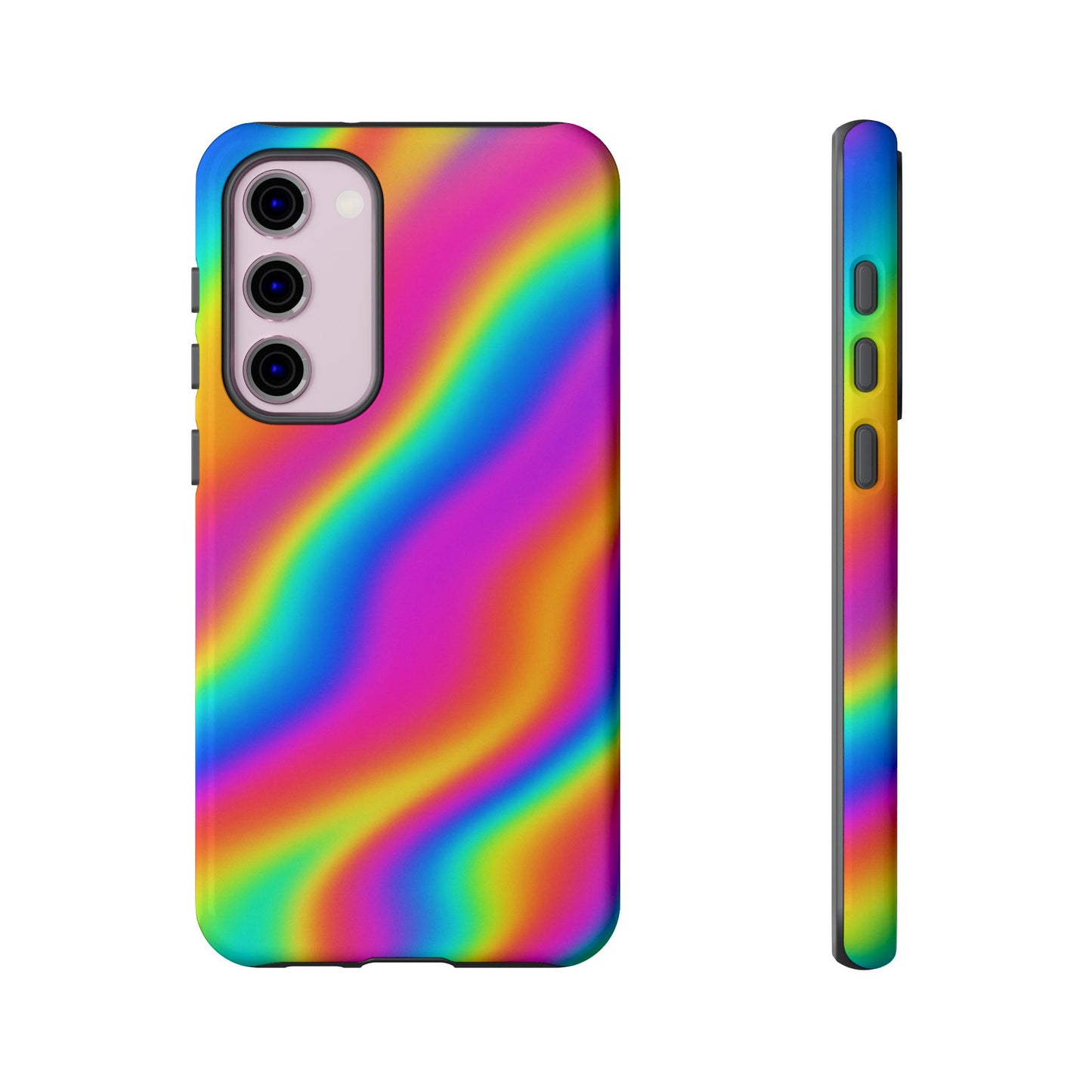 Rainbow Wavy Phone Case - Colorful Tough Cases for Stylish Protection, LGBTQ+ Pride Gift, Trendy Phone Accessory, Birthday, Holiday Present