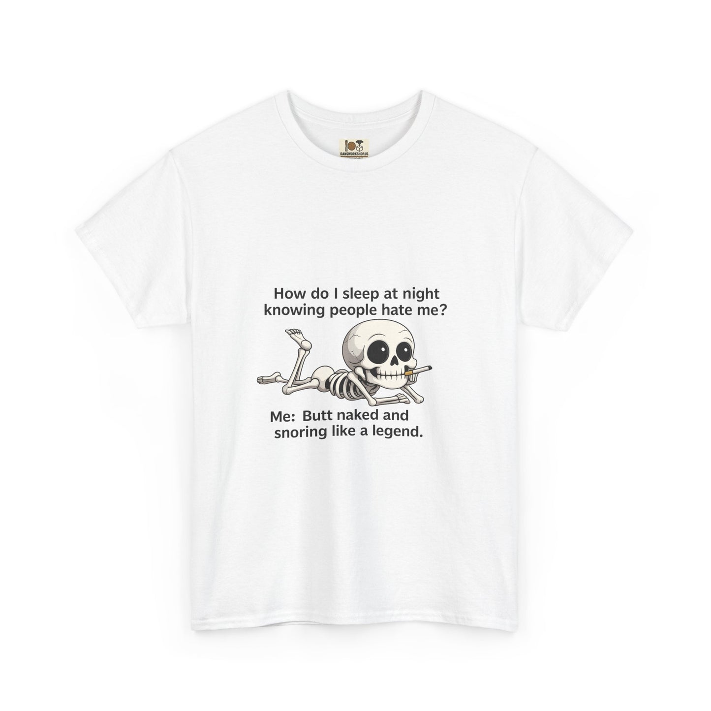 Funny Skeleton Tee, Humorous Cotton Shirt, Casual Unisex T-shirt, Gift for Friends, Halloween Apparel, Comfy Daily Wear