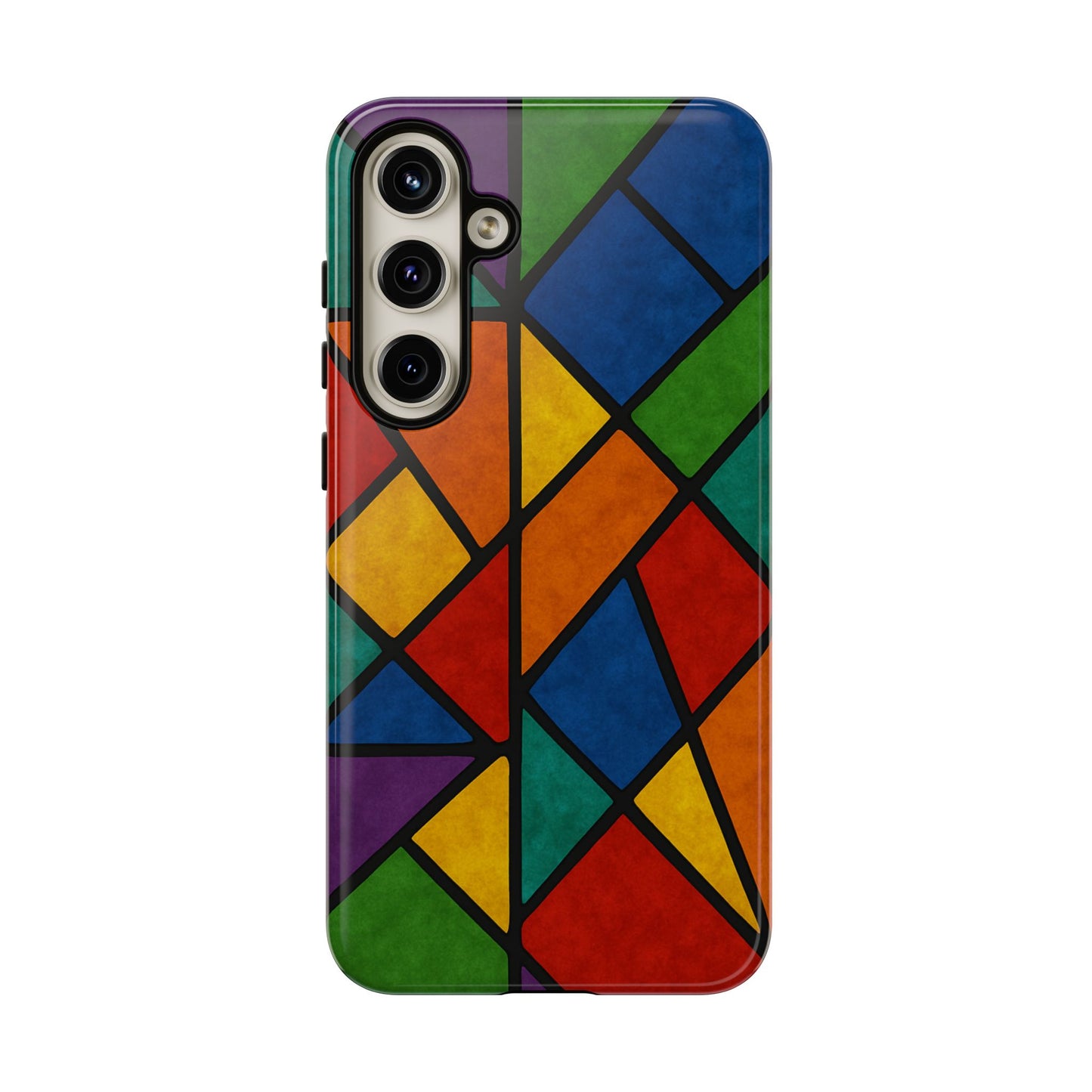 Colorful Phone Case, Stained Glass Pattern, Artistic Phone Cover, Unique Smartphone Protection, Vibrant Gift for All Occasions