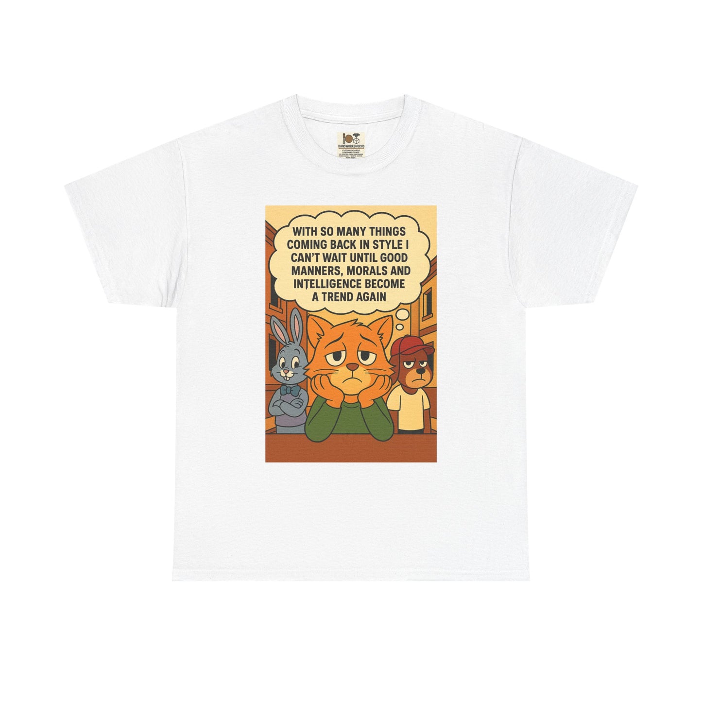 Funny Cat Tee, Unisex Heavy Cotton T-Shirt, Gift for Cat Lovers, Trendy Humor Shirt, Casual Everyday Wear, Unique Animal Design
