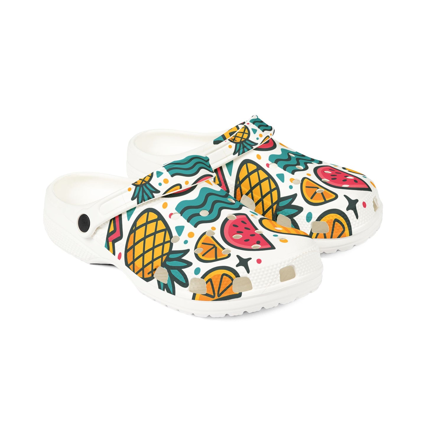 Tropical Pattern EVA Foam Shoes, Fun Water Shoes, Summer Footwear, Beach Ready Clogs, Colorful Slip-ons, Vibrant Casual Shoes