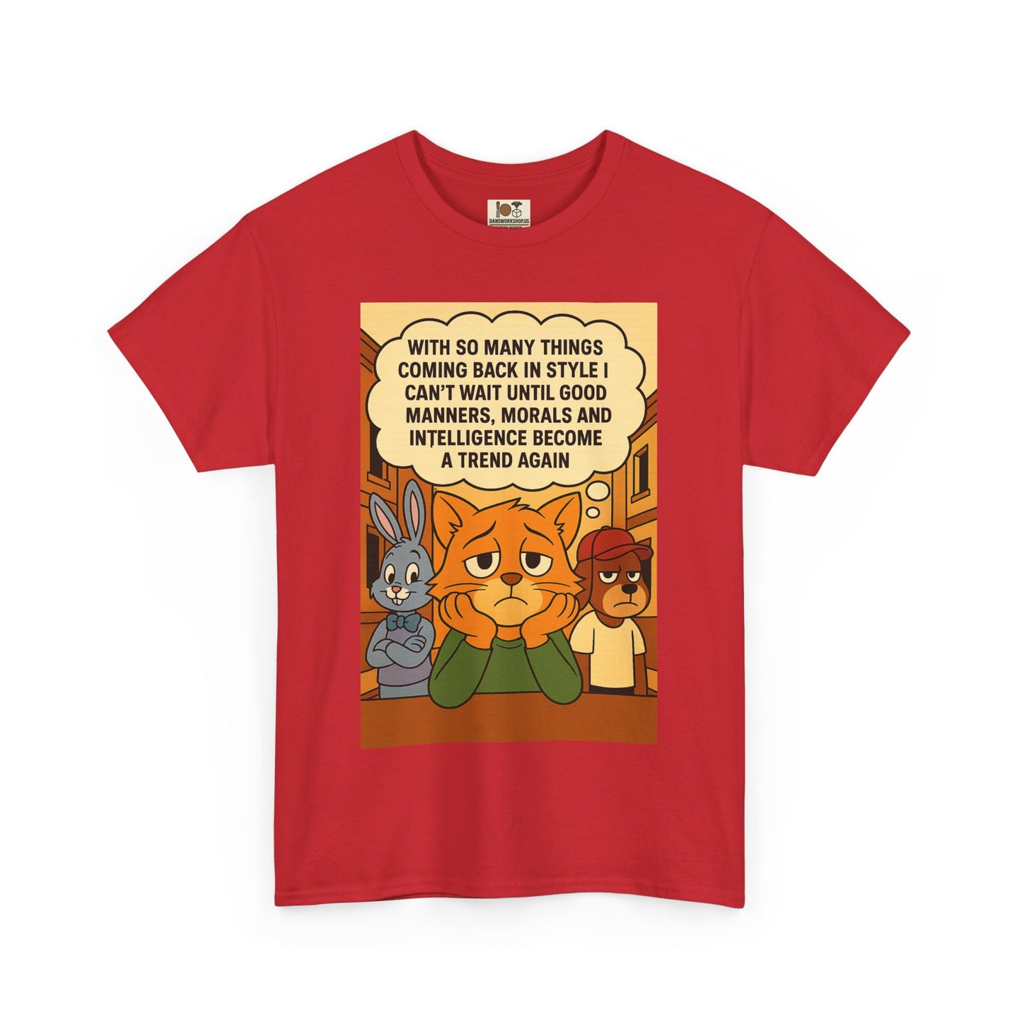 Funny Cat Tee, Unisex Heavy Cotton T-Shirt, Gift for Cat Lovers, Trendy Humor Shirt, Casual Everyday Wear, Unique Animal Design