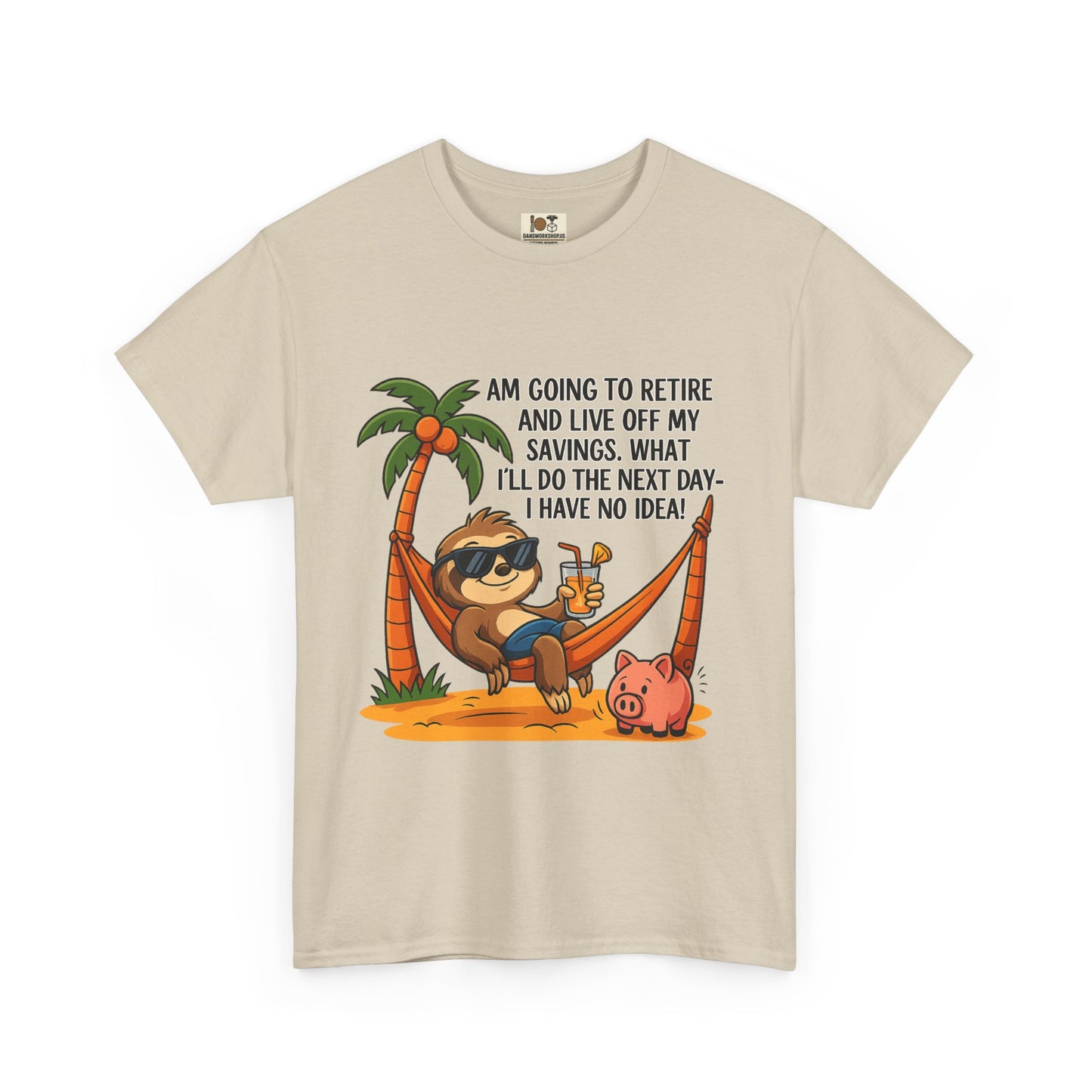 Funny Retirement Sloth Tee, Unisex Tee, Humorous Gift for Retirees, Casual Wear, Quirky Shirt for Relaxation