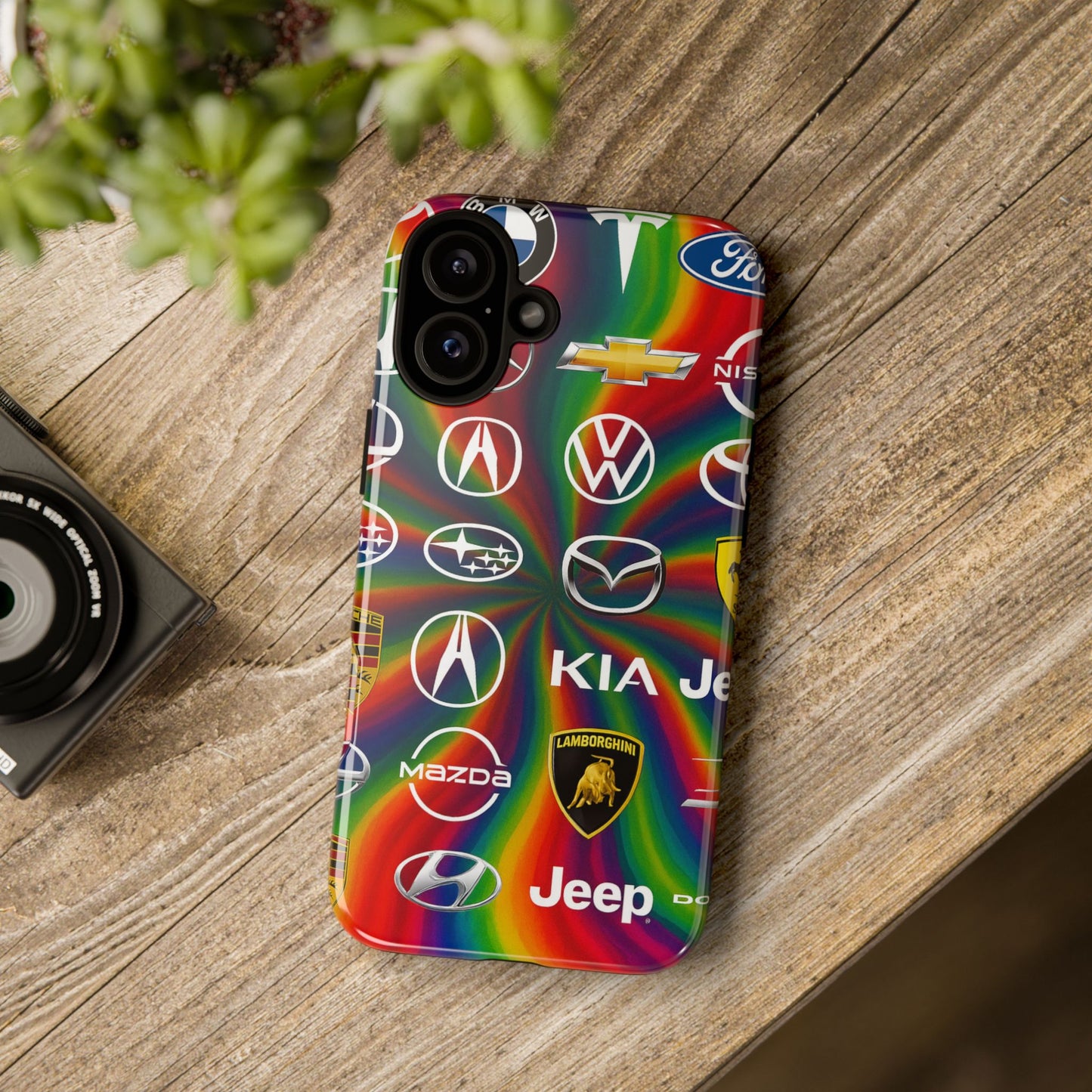 Colorful Car Logos Phone Case - Vibrant Tough Cases for Auto Enthusiasts, Unique Gift for Birthdays, Car Events, and Holidays