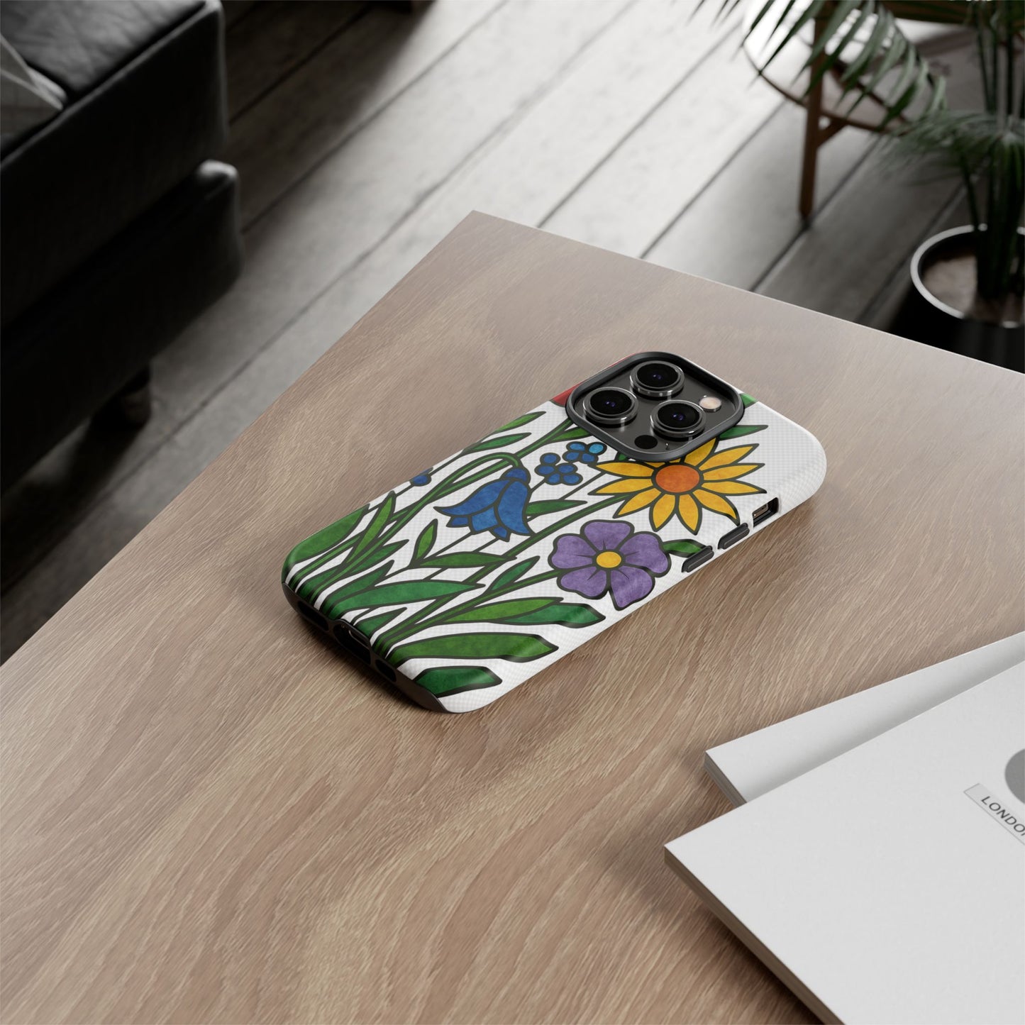 Floral Phone Case, Vibrant Flower Design, Tough Protection, Gift for Nature Lovers, Spring Decor