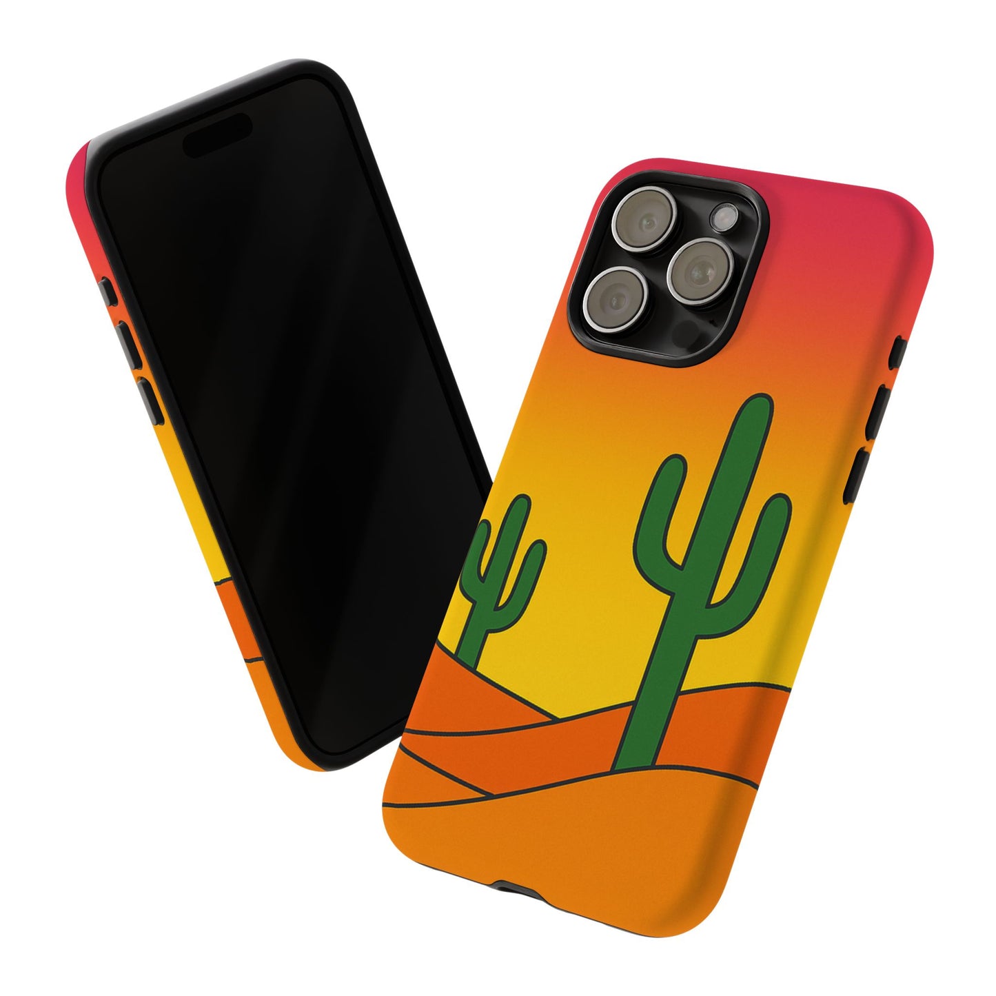 Desert Vibes Phone Case, Tough Cases, Cactus Design, Colorful Phone Cover, Summer Aesthetic, Unique Gift Idea