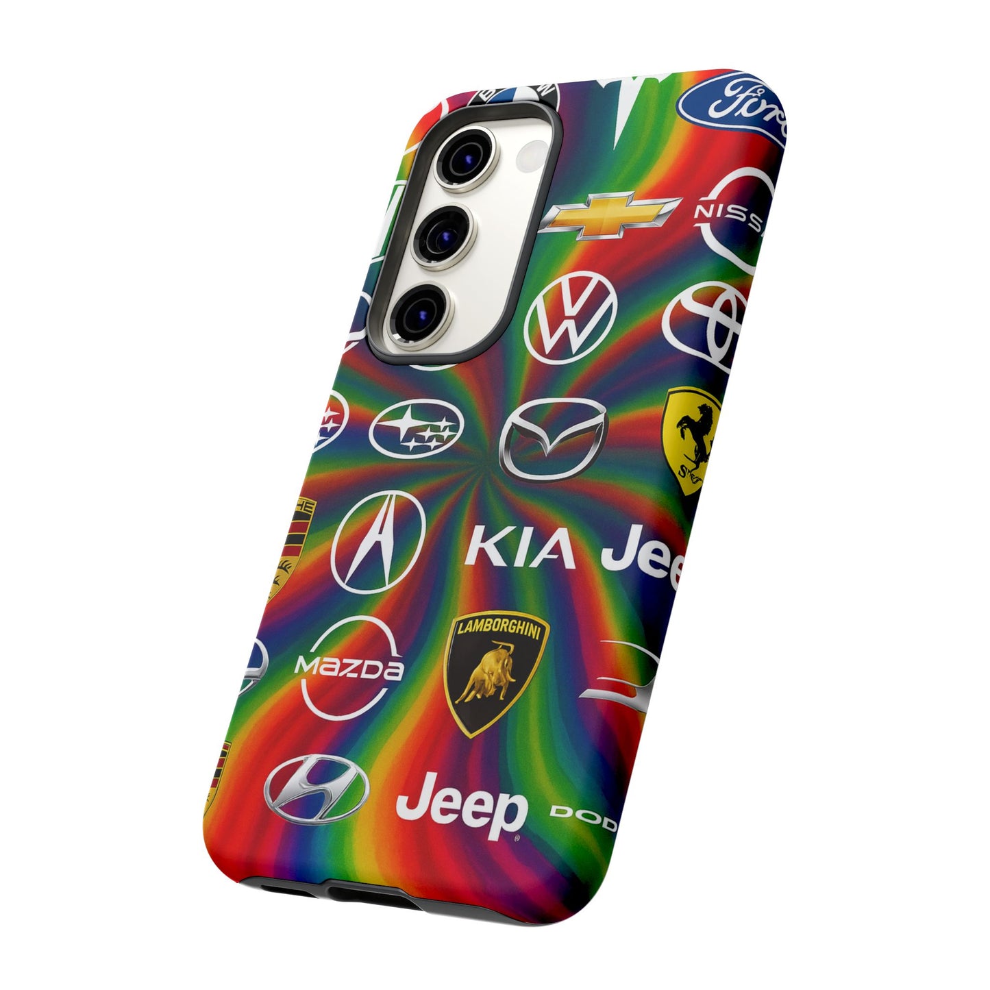 Colorful Car Logos Phone Case - Vibrant Tough Cases for Auto Enthusiasts, Unique Gift for Birthdays, Car Events, and Holidays