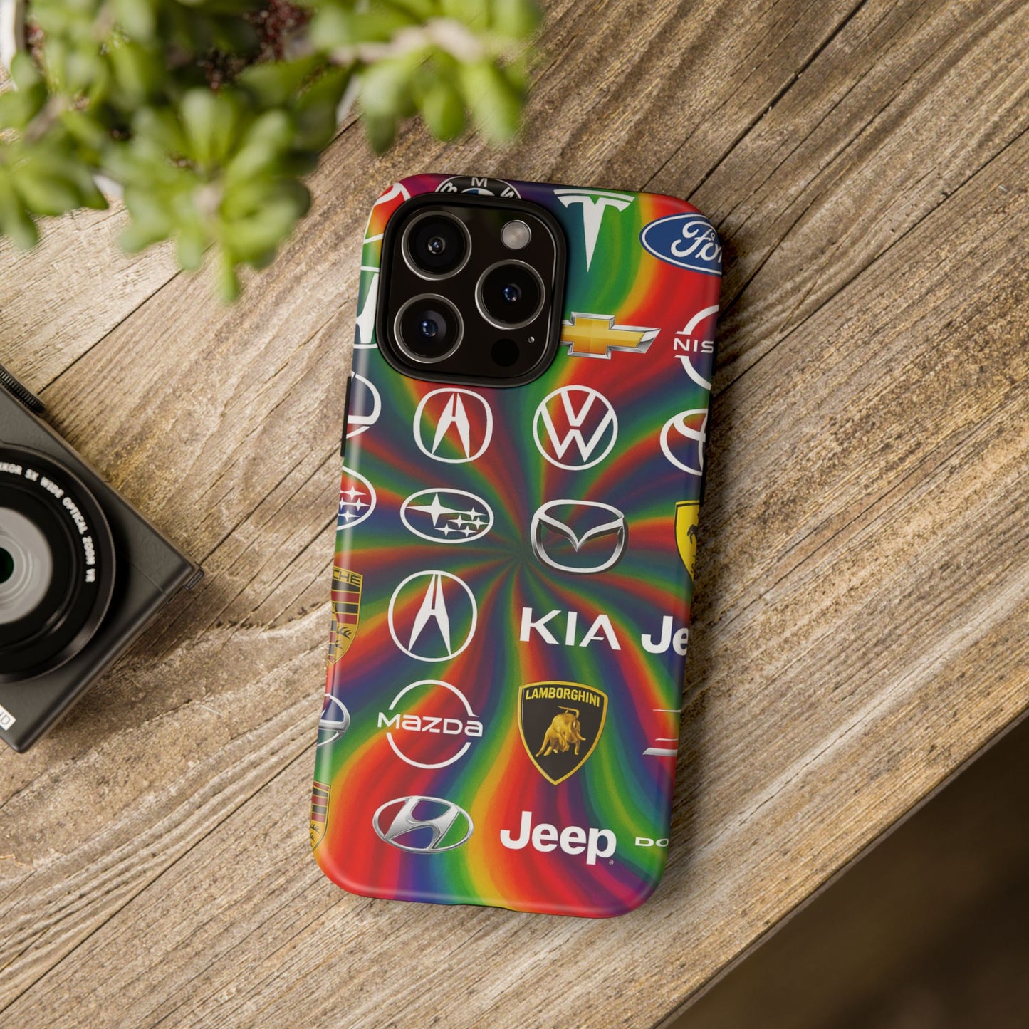 Colorful Car Logos Phone Case - Vibrant Tough Cases for Auto Enthusiasts, Unique Gift for Birthdays, Car Events, and Holidays