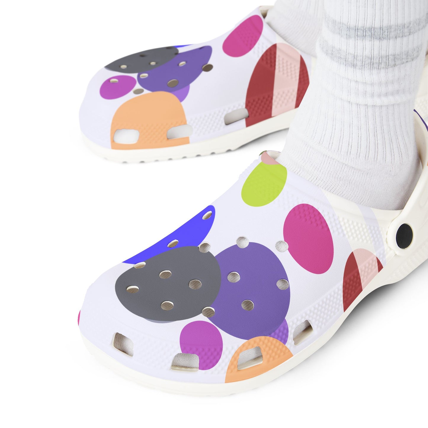 Colorful Foam Clogs, Fun Slip-On Shoes for Summer, Casual Footwear for Pool, Beach and Home
