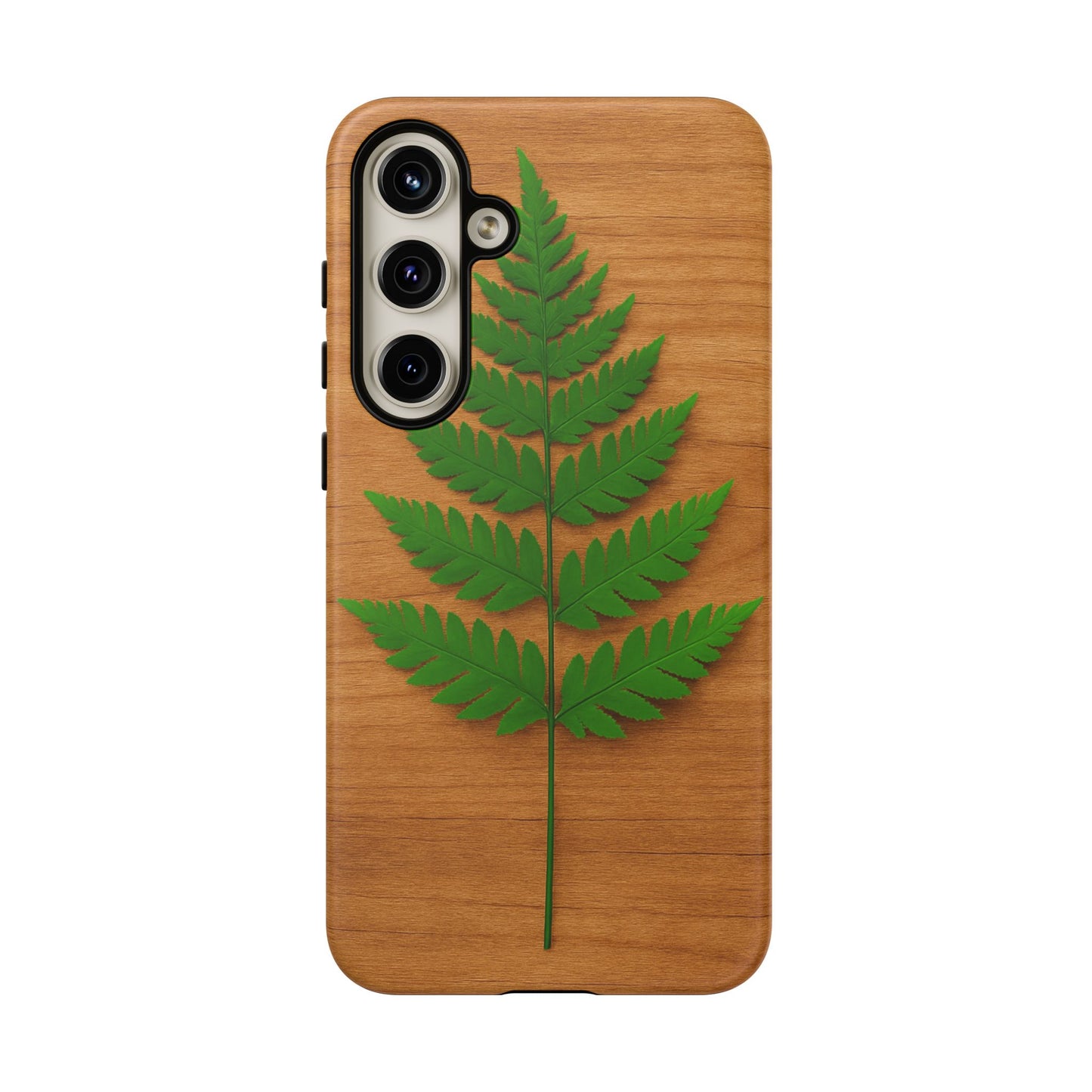 Wooden Fern Phone Case - Eco-Friendly Tough Cases for Nature Lovers, Unique Gift, Customizable Design, Nature-Themed Accessories