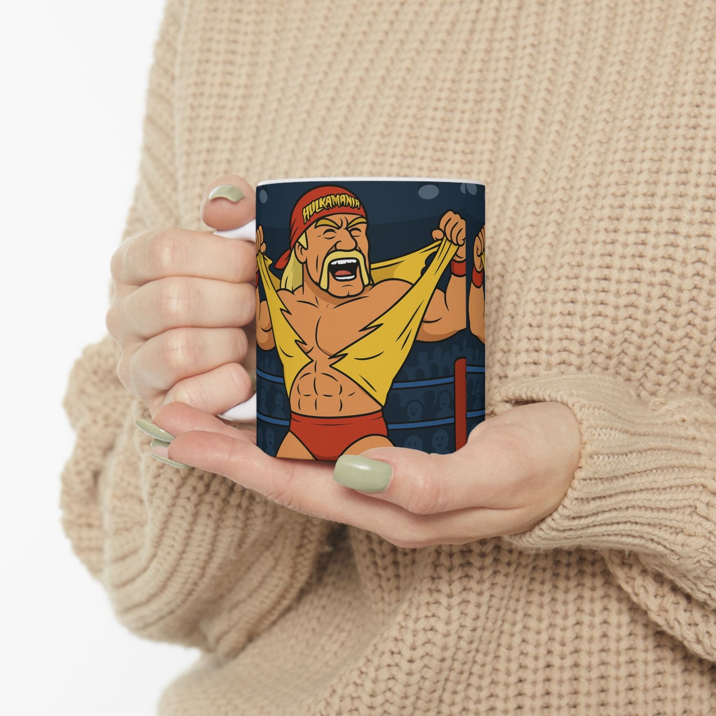 Hilarious Wrestling Mug, Funny Gift for Fans, Coffee Cup for Home or Office, Unique Gag Gift, Birthday & Holiday Present, hulk hogan