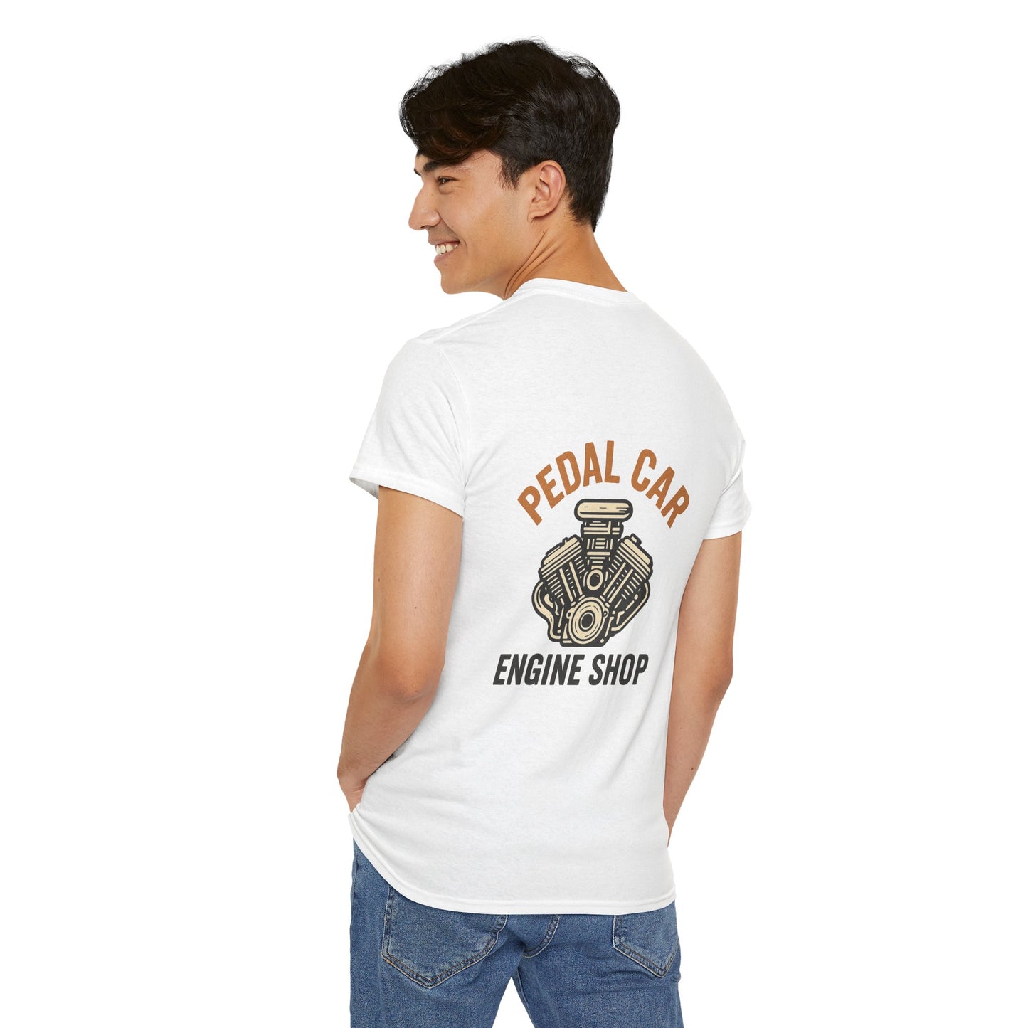 Vintage Pedal Car Engine Shop Tee | Classic Car Lover Gift, Unisex Cotton T-Shirt, Retro Car Enthusiast Apparel, Father's Day Gift