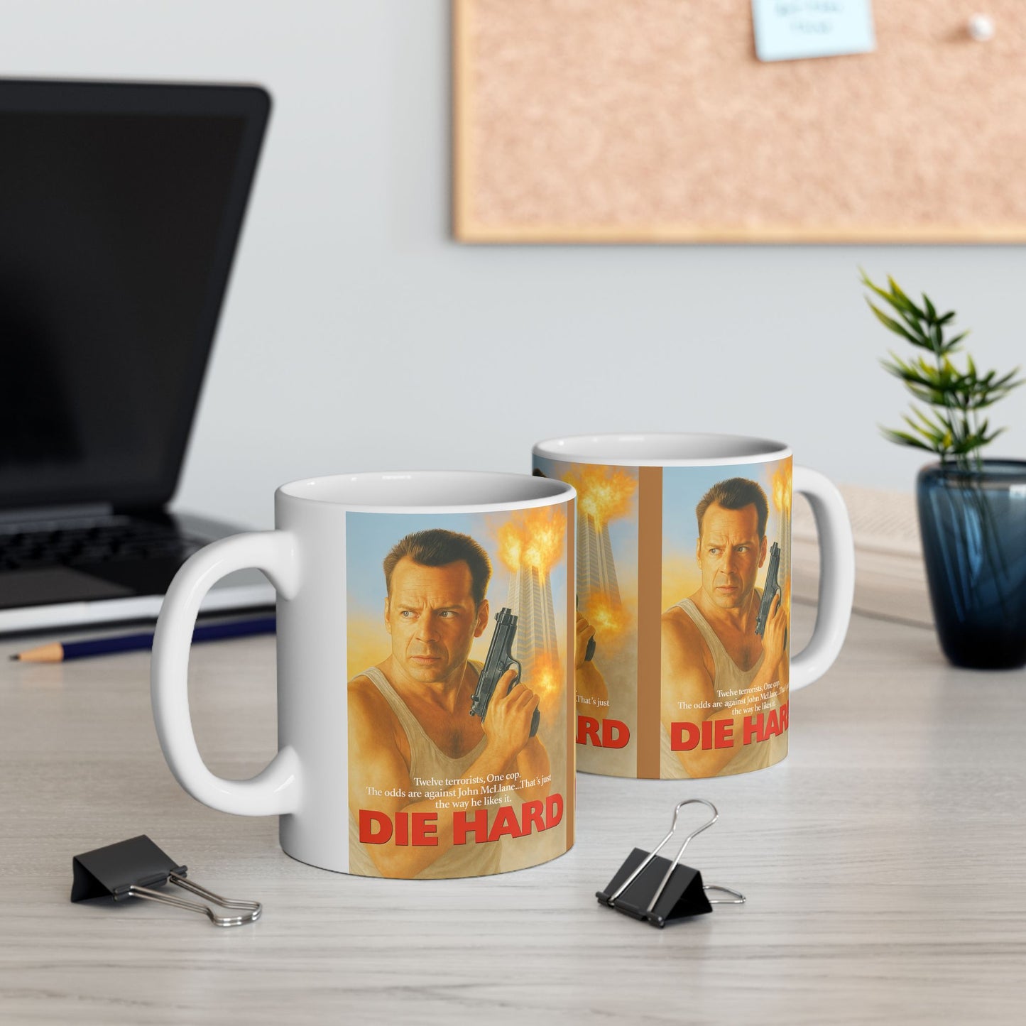 Die Hard Ceramic Mug - Retro Movie Gift, Coffee Lover's Mug, Unique Kitchen Decor, Die Hard Fan Gift, Pop Culture Collectible
