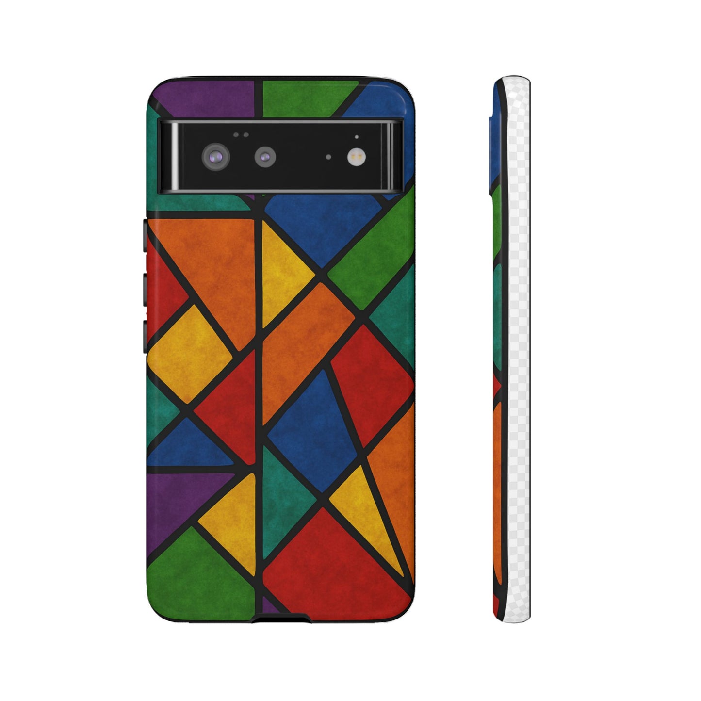 Colorful Phone Case, Stained Glass Pattern, Artistic Phone Cover, Unique Smartphone Protection, Vibrant Gift for All Occasions