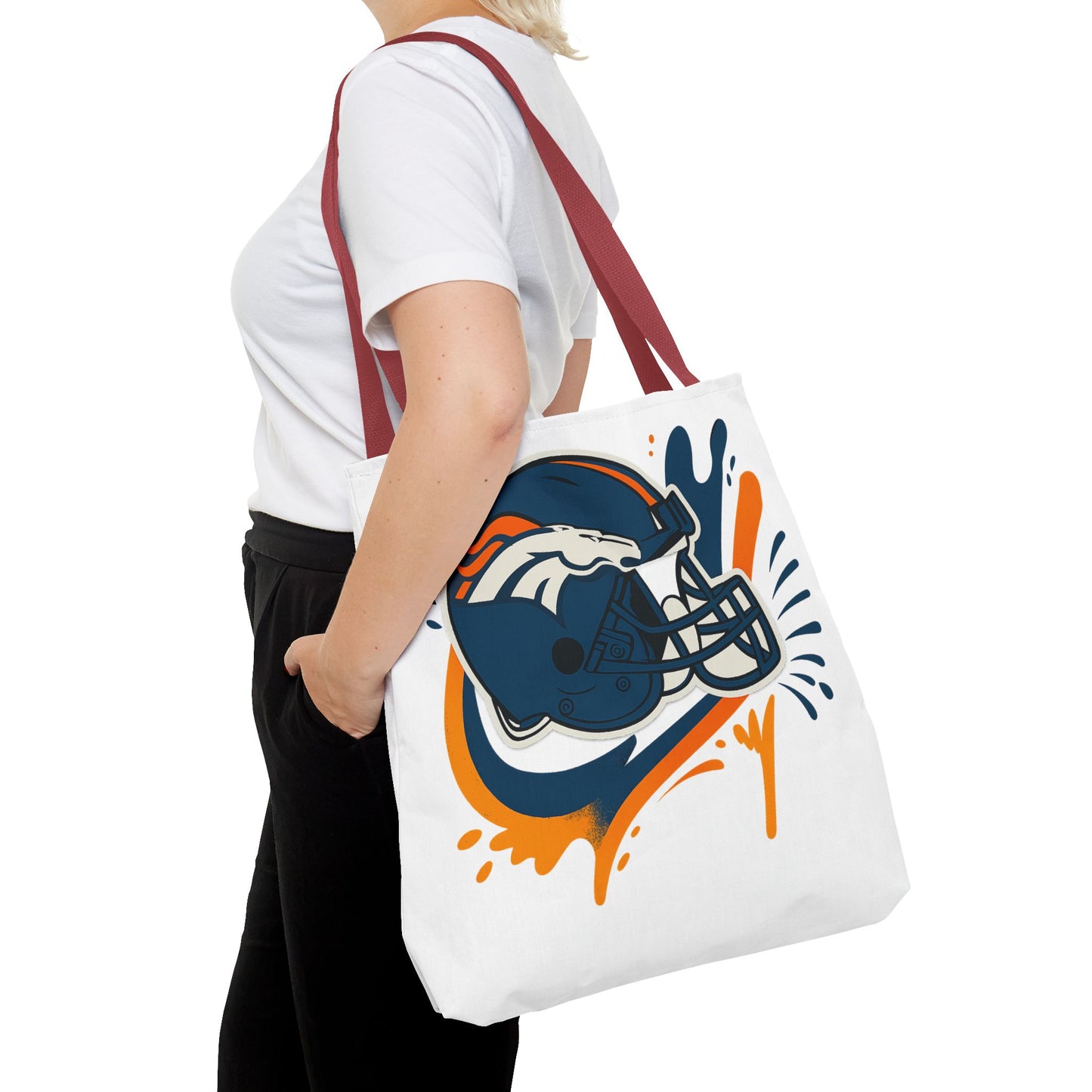 Denver Broncos Sports Tote Bag, Game Day Tote, Football Fan Gift, NFL Accessories, Team Spirit Bag, AOP Design