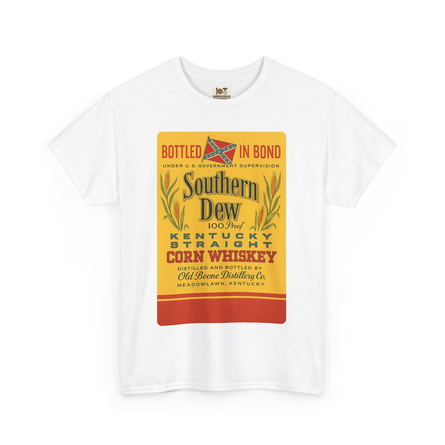 Southern Dew Whiskey Graphic Tee, Vintage Style T-Shirt, Southern Charm Apparel, Gift for Him, Casual Style, Unisex Cotton Tee