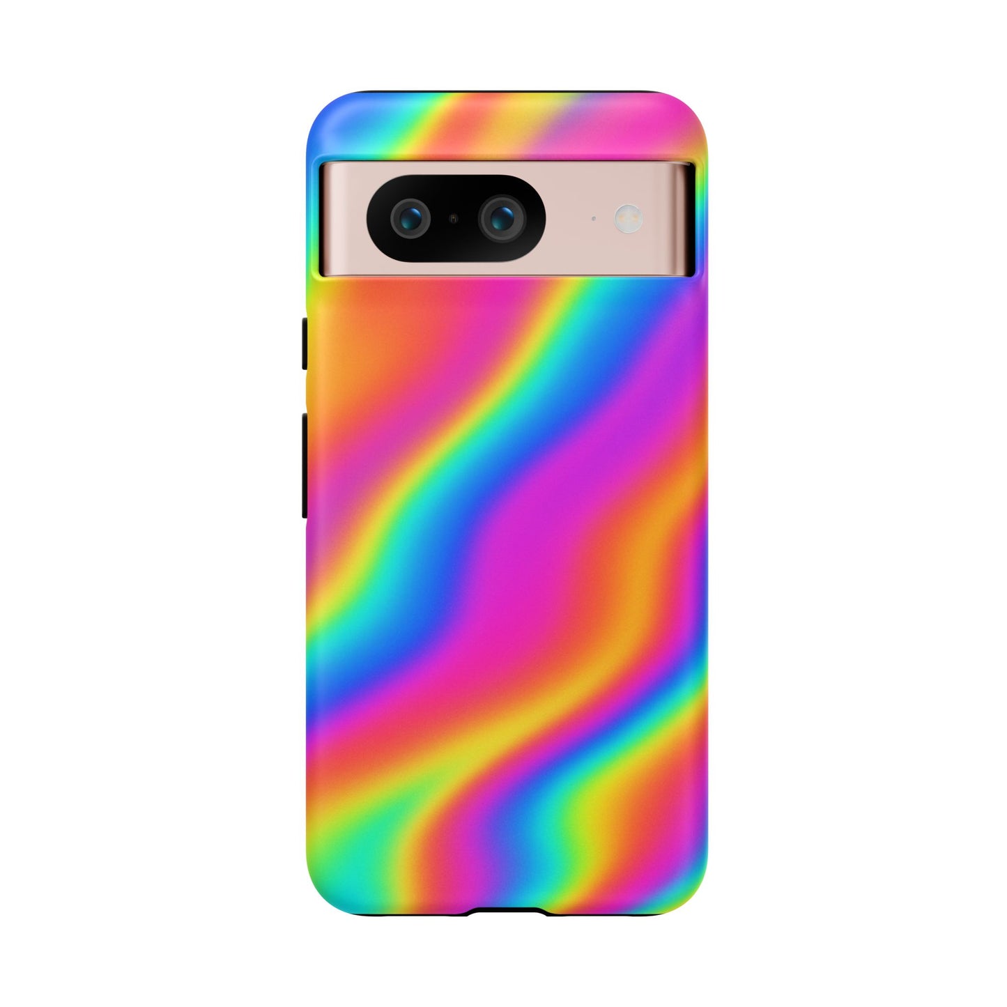 Rainbow Wavy Phone Case - Colorful Tough Cases for Stylish Protection, LGBTQ+ Pride Gift, Trendy Phone Accessory, Birthday, Holiday Present