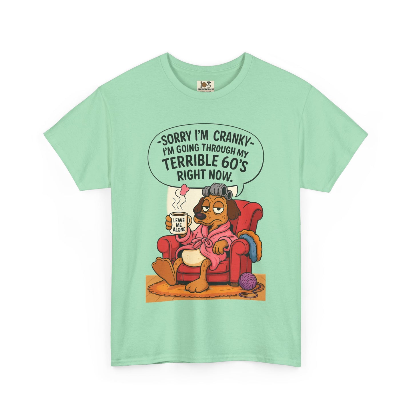 Funny Cranky 60s Unisex Heavy Cotton Tee, Gift for 60th Birthday, 60s Humor Shirt, Quirky Tee, Casual Wear, Everyday Comfort