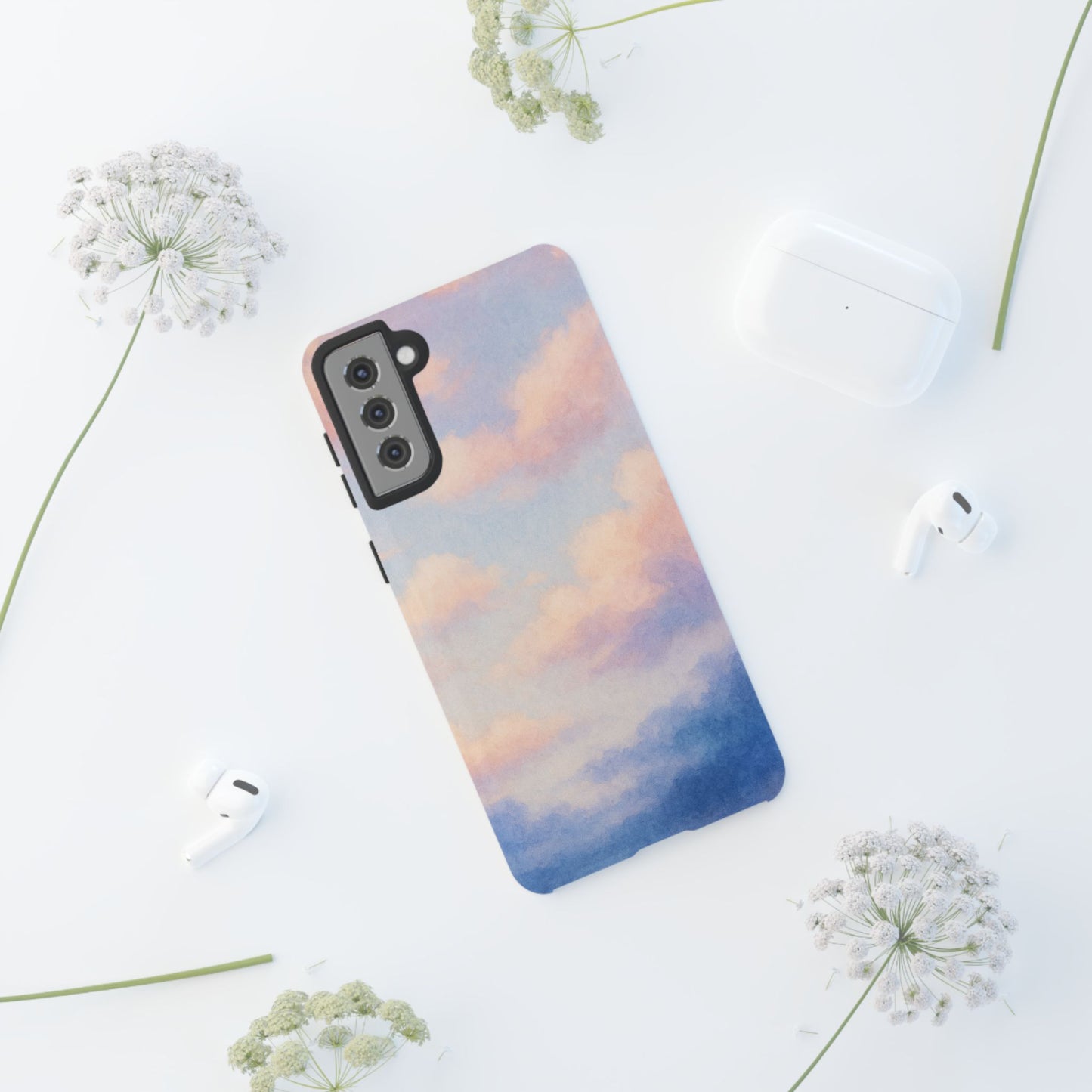 Sky Blue Cloud Phone Case, Tough Phone Cover, Aesthetic Cell Phone Accessory, Gift for Teen, Trendy Tech Protection