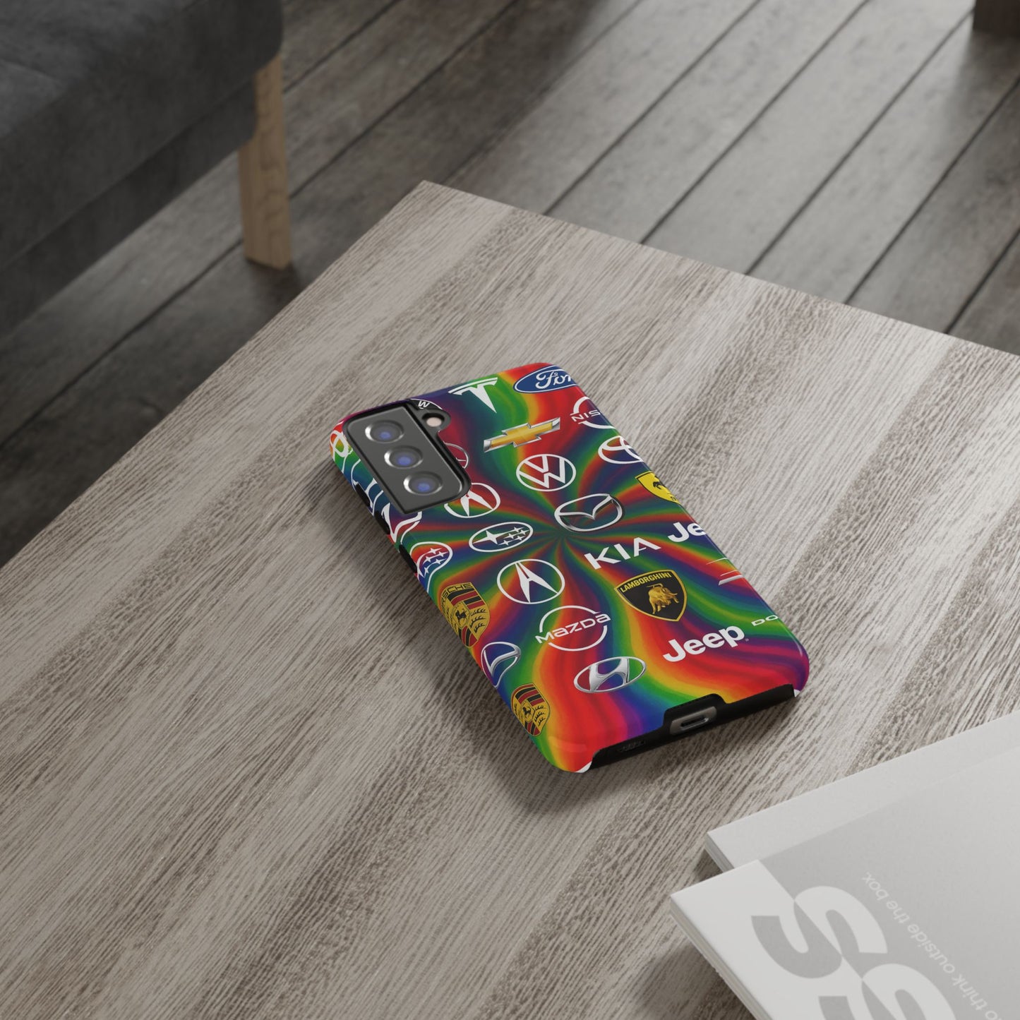 Colorful Car Logos Phone Case - Vibrant Tough Cases for Auto Enthusiasts, Unique Gift for Birthdays, Car Events, and Holidays