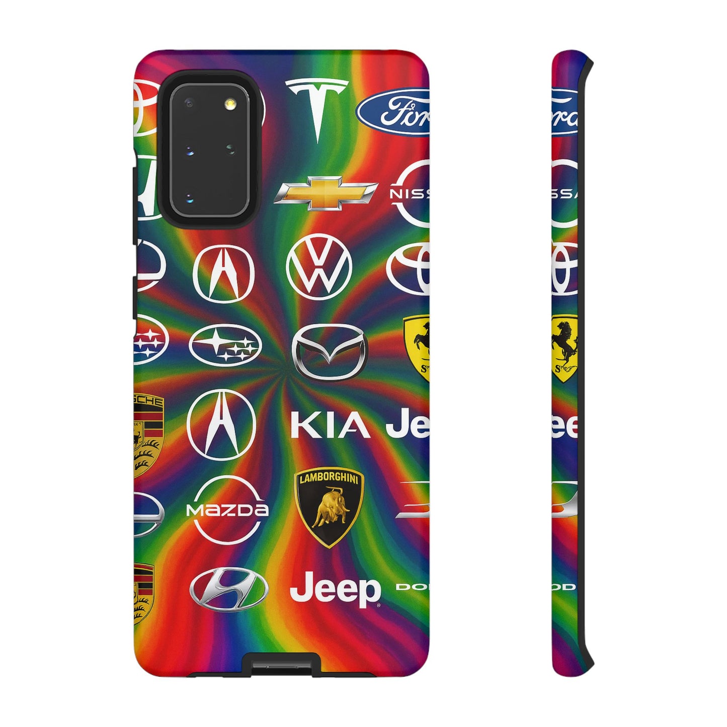 Colorful Car Logos Phone Case - Vibrant Tough Cases for Auto Enthusiasts, Unique Gift for Birthdays, Car Events, and Holidays