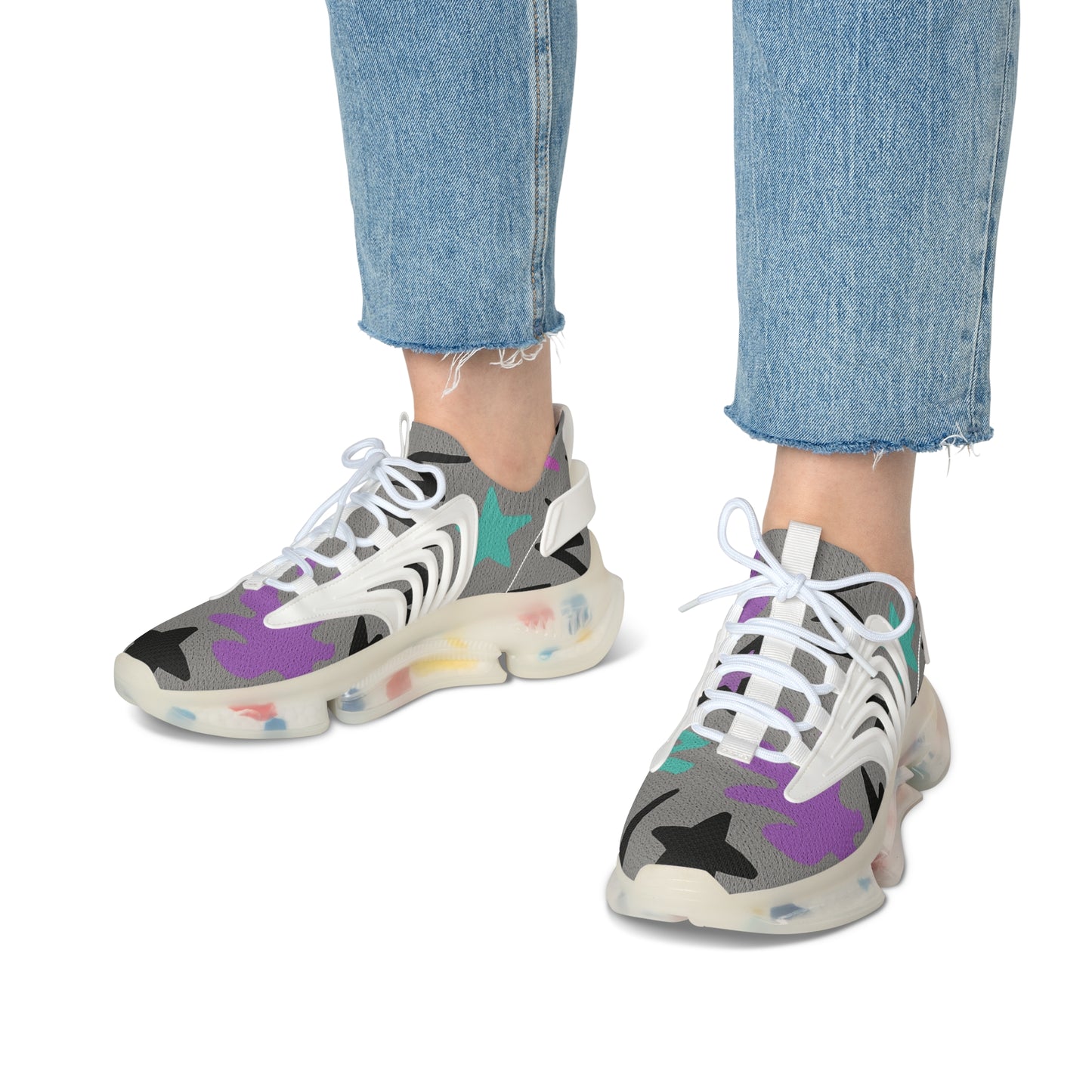 Trendy Women's Mesh Sneakers, Colorful Athletic Shoes, Casual Footwear, Stylish Sneakers, Lightweight Trainers, Daily Walk Shoes, urban