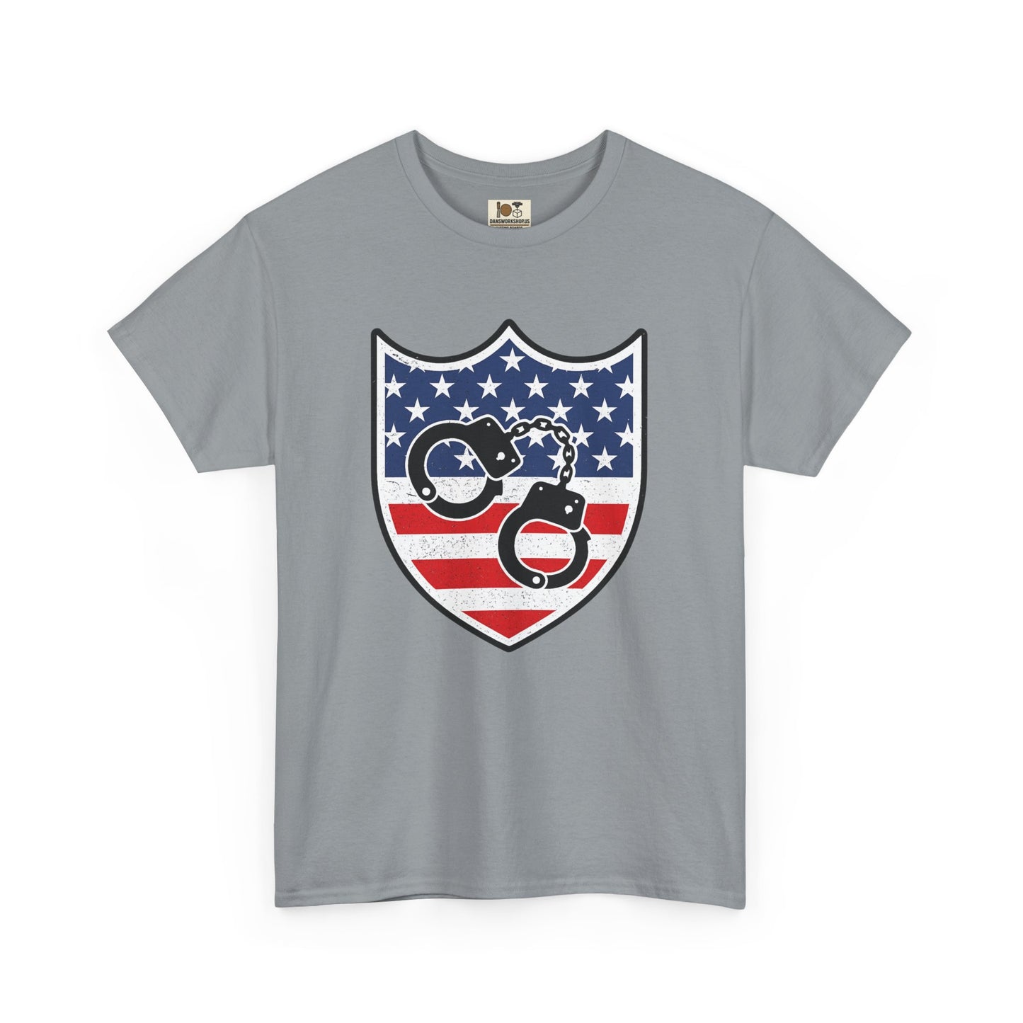Patriotic Cycle Tee - Unisex Heavy Cotton Shirt, USA Flag Design, Biker Gift, Independence Day Apparel, Casual Wear