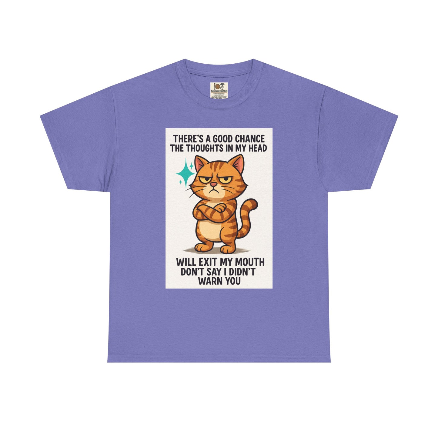 Funny Cat Quote Unisex Heavy Cotton Tee, Humorous Cat Lover Gift, Casual Everyday Wear, Perfect for Birthdays, Cat Awareness