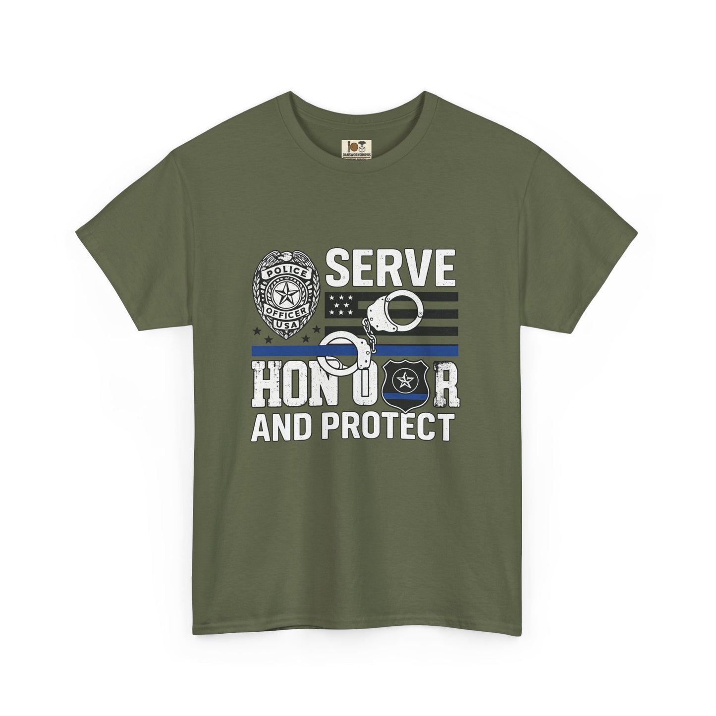 Honor and Protect Tee, Unisex Cotton T-Shirt for Police Support, Serve and Honor Shirt, Gift for Officers, Law Enforcement Apparel