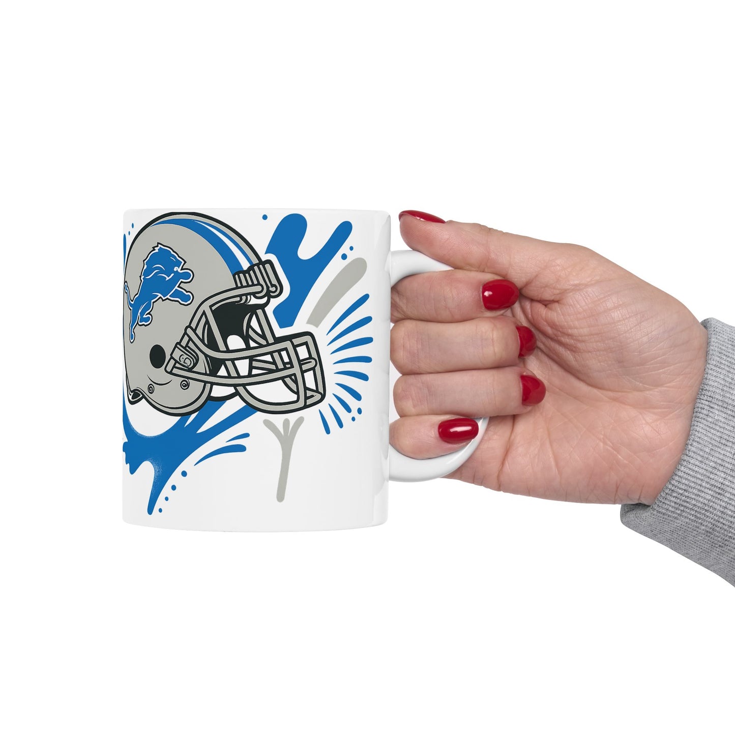 Detroit Lions Ceramic Mug - Perfect for Game Day, Gifts for Fans, NFL Decor, Tailgate Essentials, Sports Collectibles