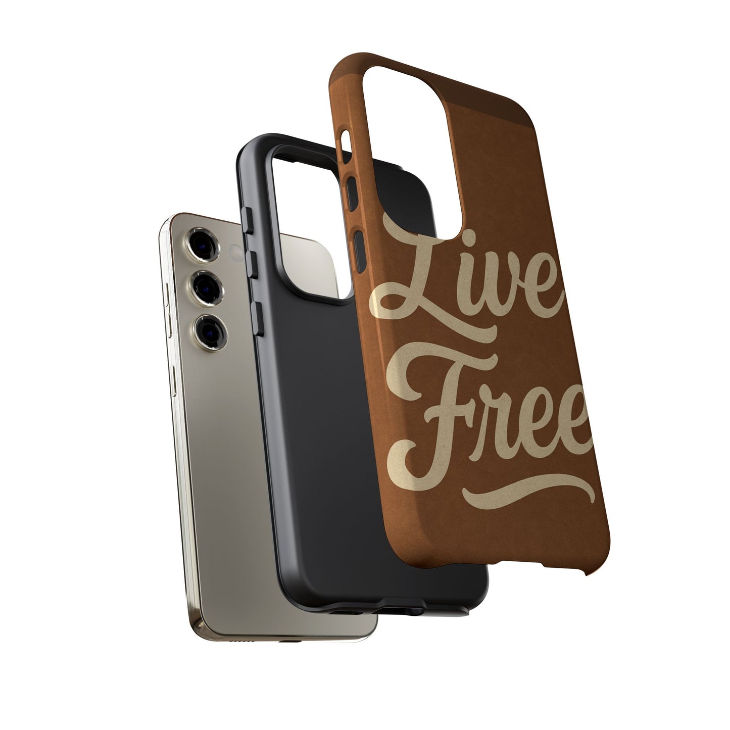 Live Free Phone Case, Tough Cases, Inspirational Phone Accessories, Gift for Adventurers, Customizable Design, Unique Tech Gifts