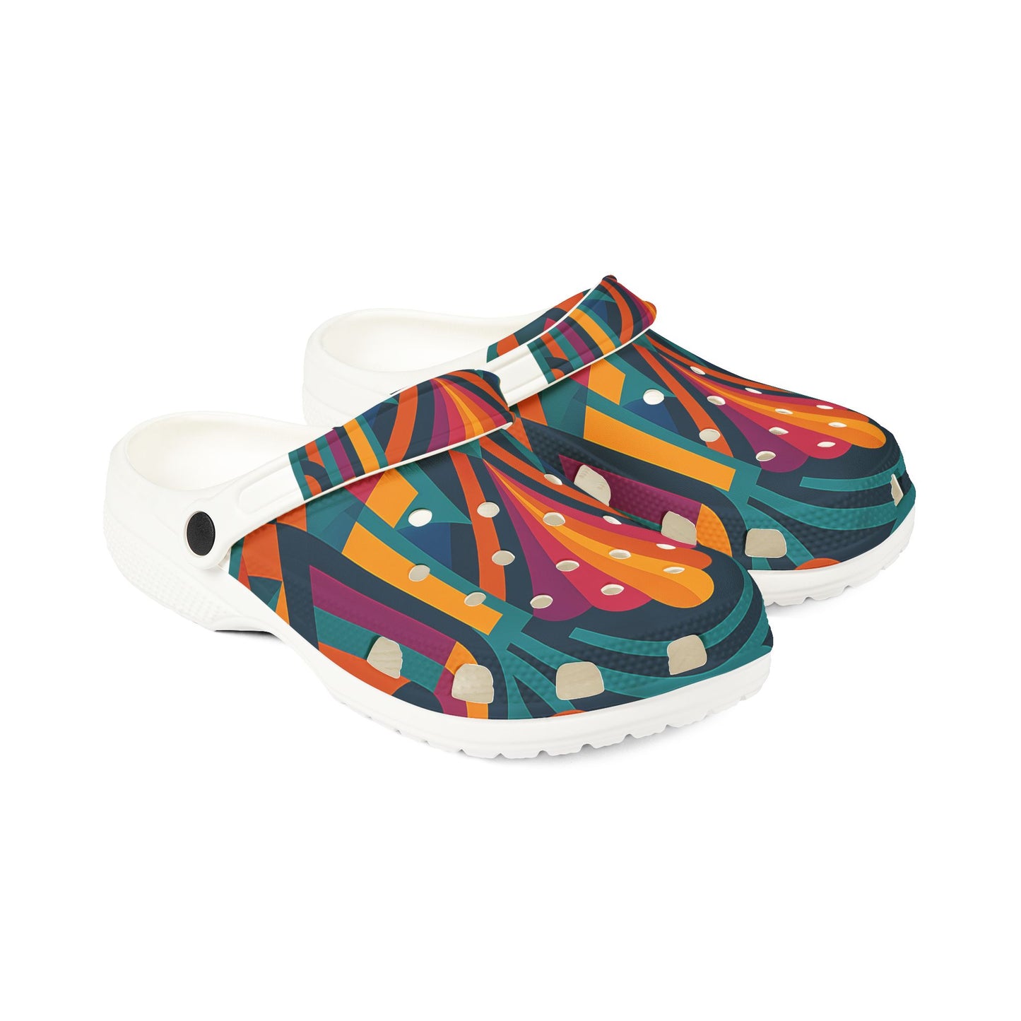 Vibrant AOP EVA Foam Shoes, Colorful Garden Clogs, Trendy Slippers, Urban Footwear, Summer Fashion, Festival Ready