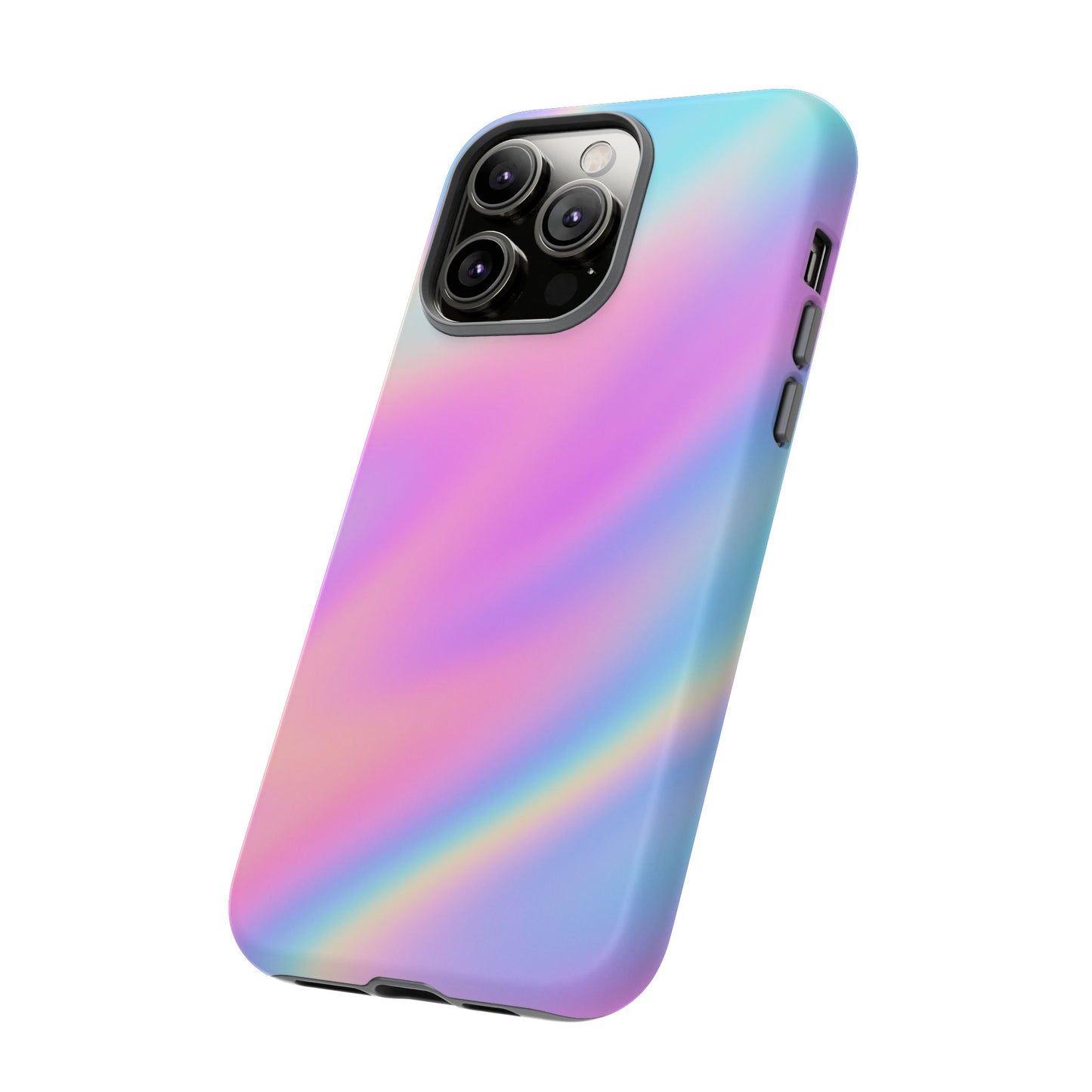 Colorful Holographic Phone Case, Tough Cases for iPhone, Trendy Phone Cover, Unique Gift for Her, Pastel Phone Accessory