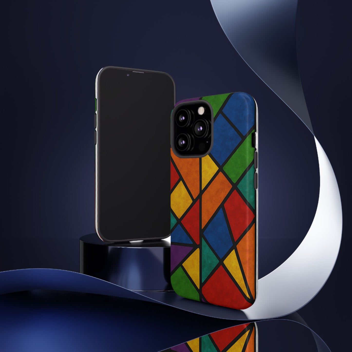 Colorful Phone Case, Stained Glass Pattern, Artistic Phone Cover, Unique Smartphone Protection, Vibrant Gift for All Occasions