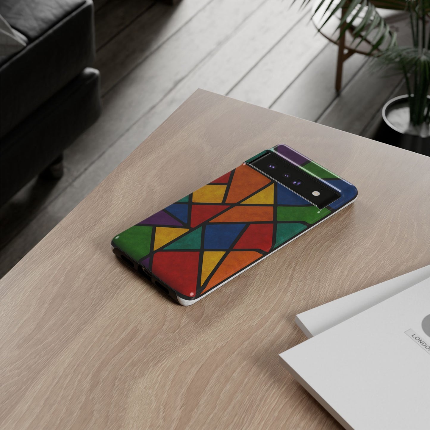 Colorful Phone Case, Stained Glass Pattern, Artistic Phone Cover, Unique Smartphone Protection, Vibrant Gift for All Occasions